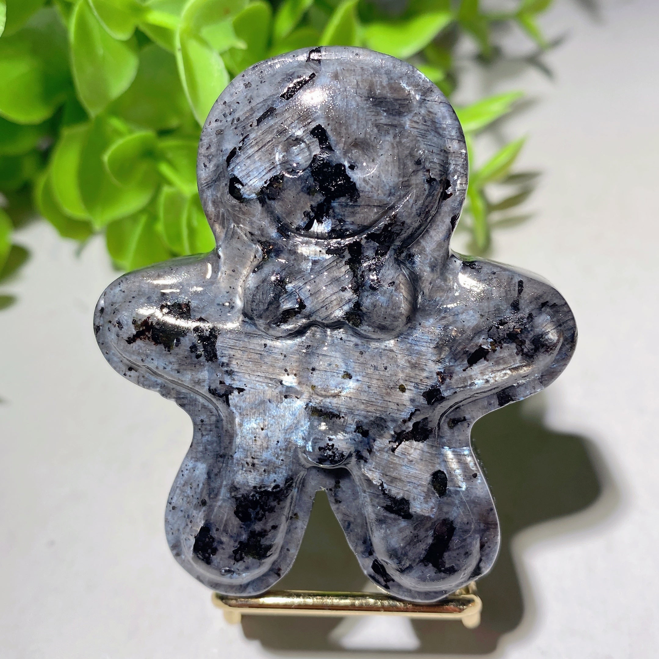 2.35 inch Mixed Crystal Gingerbread Man Figurine Healing Energy