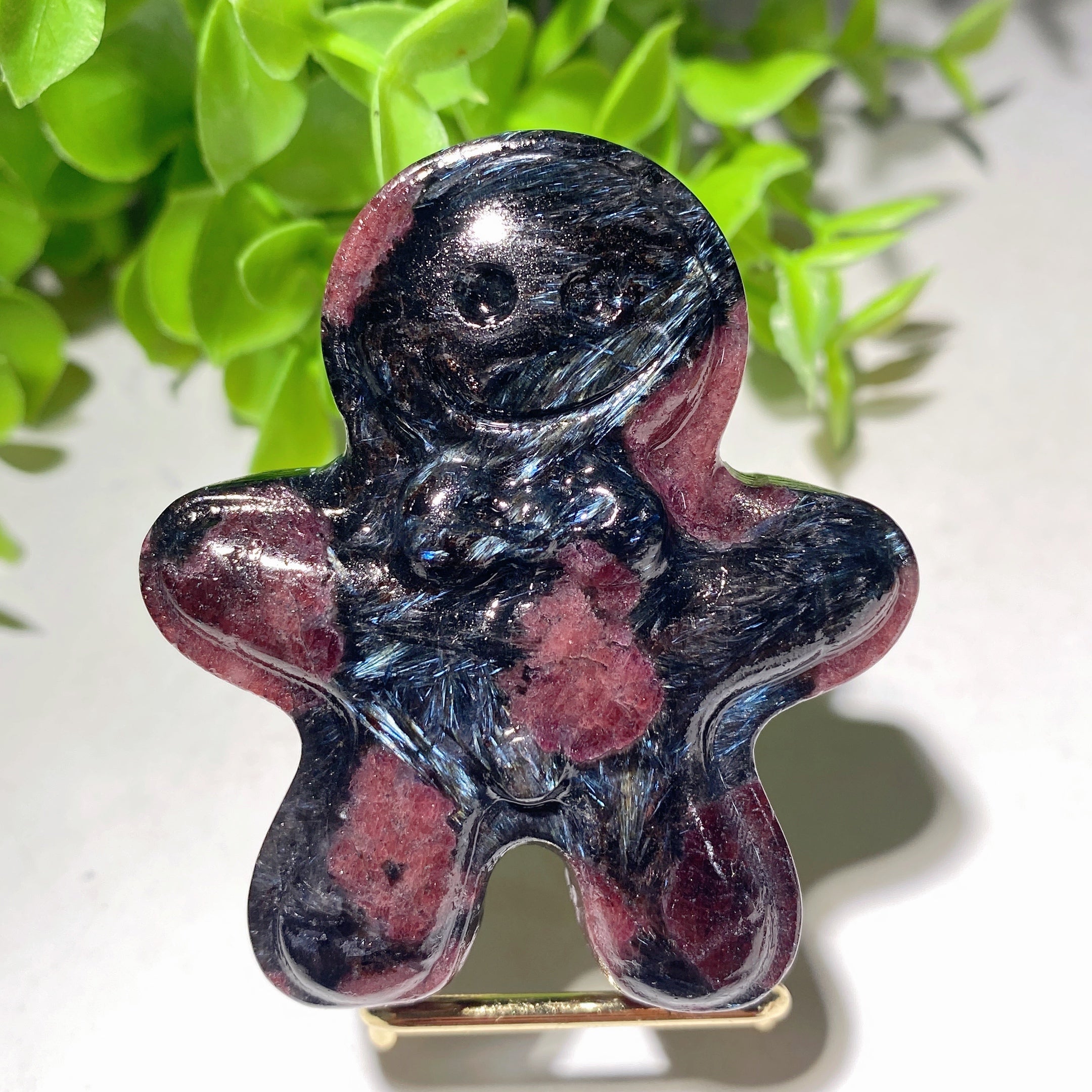 2.35 inch Mixed Crystal Gingerbread Man Figurine Healing Energy