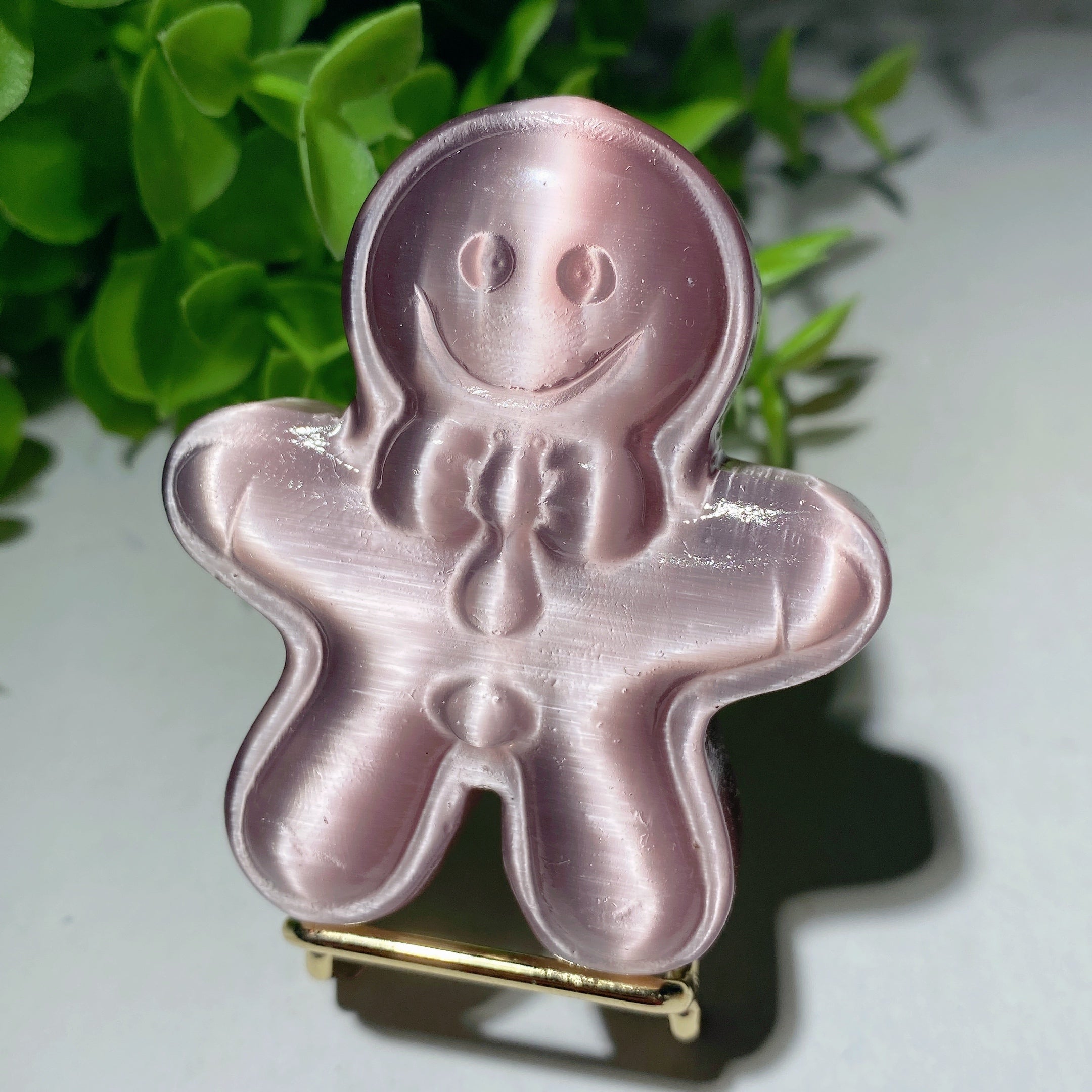 2.35 inch Mixed Crystal Gingerbread Man Figurine Healing Energy