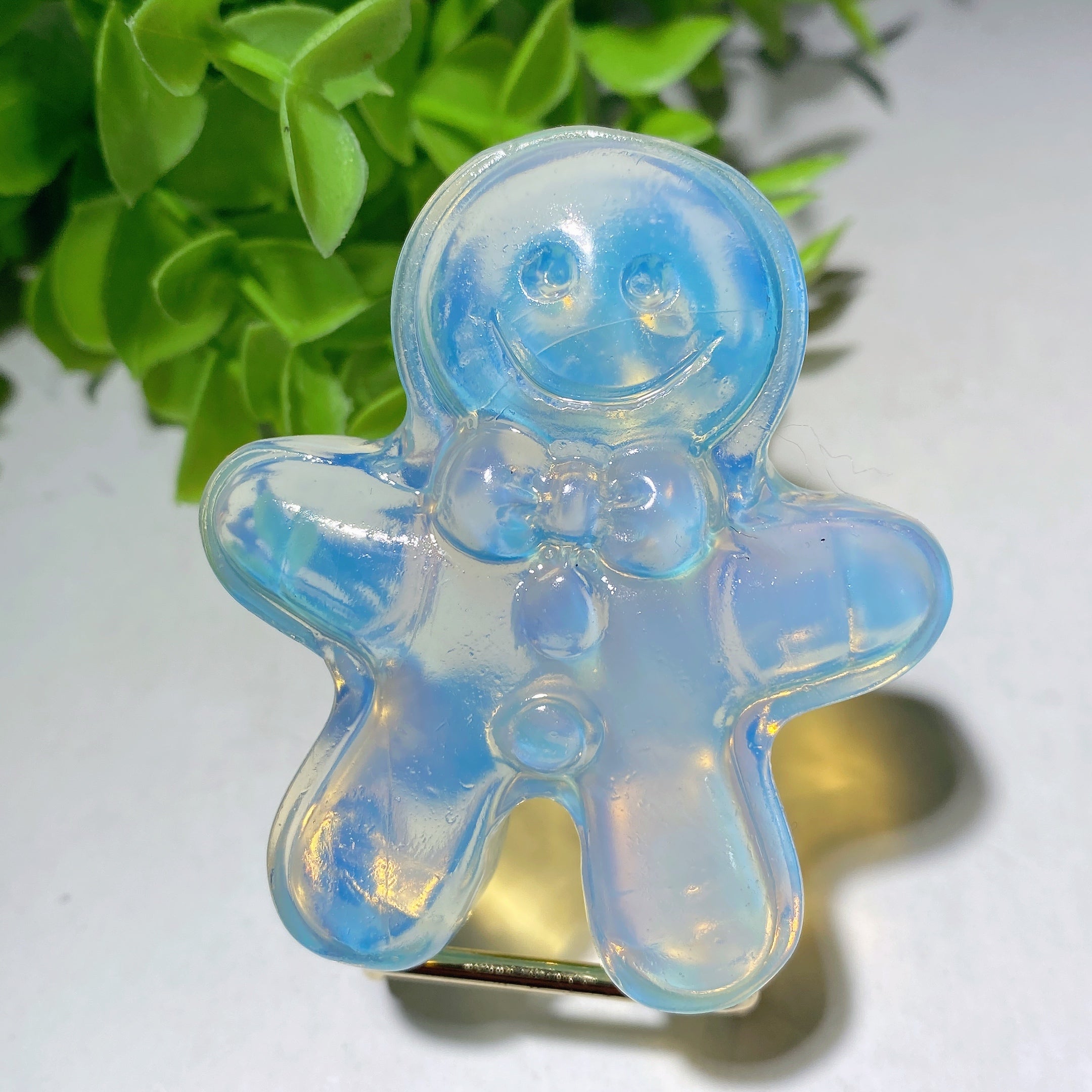 2.35 inch Mixed Crystal Gingerbread Man Figurine Healing Energy