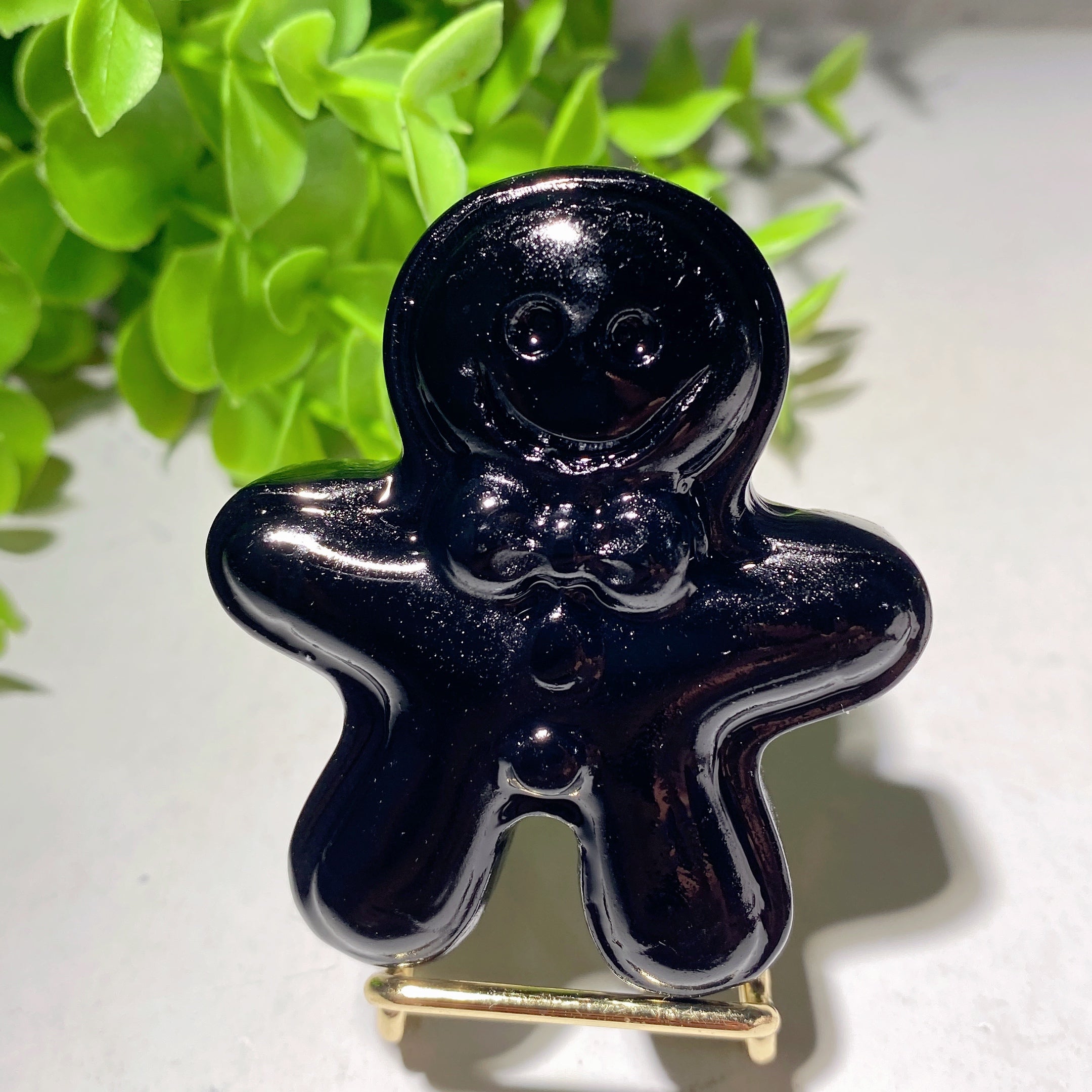 2.35 inch Mixed Crystal Gingerbread Man Figurine Healing Energy