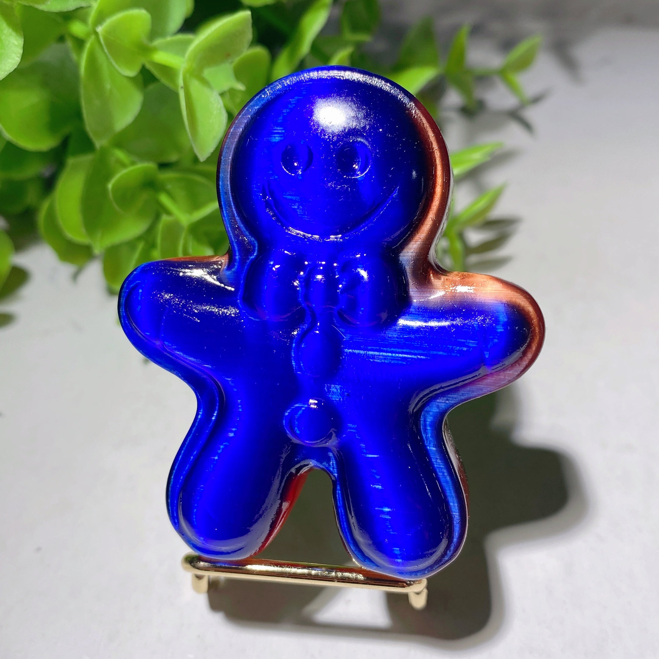 2.35 inch Mixed Crystal Gingerbread Man Figurine Healing Energy