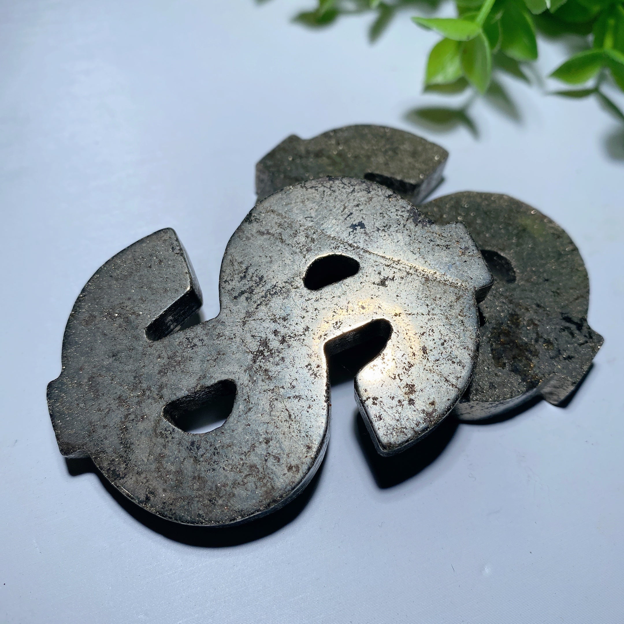 2.35 Inch Pyrite Dollar Sign Crystal Figurine Healing