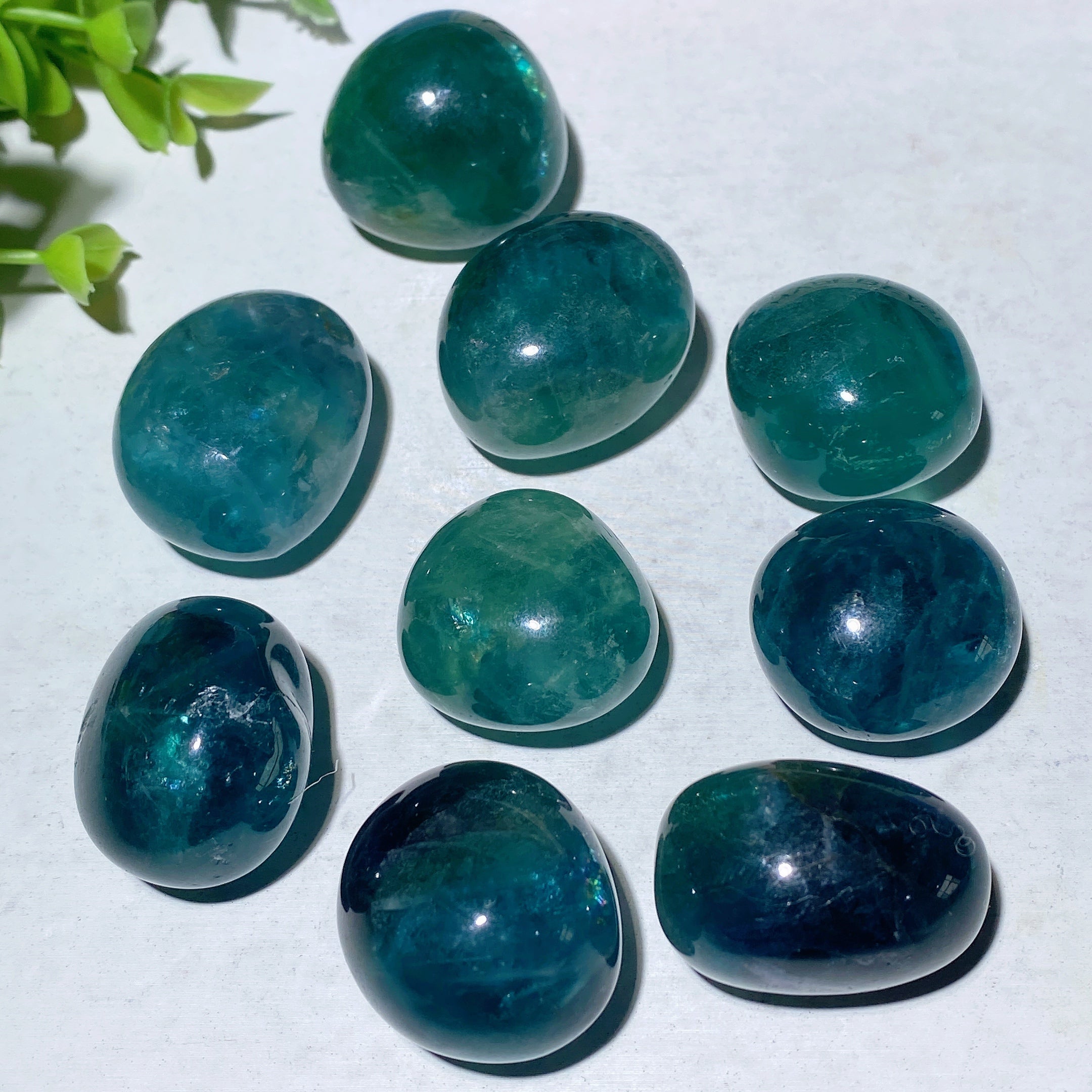 2-3cm Blue Green Fluorite Tumbled Stones for Crystal Healing