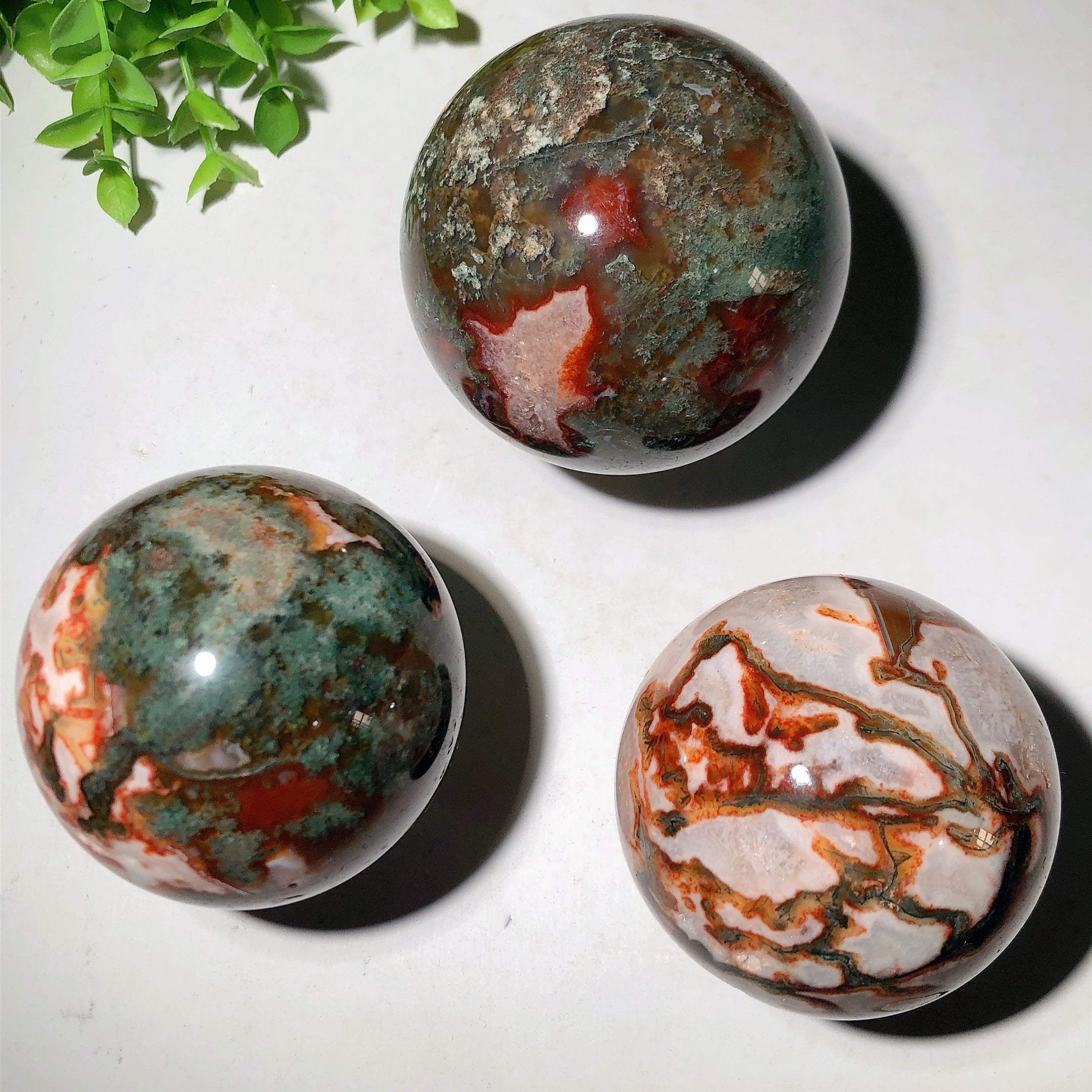2"-4.5" Moss Agate Crystal Spheres for Healing