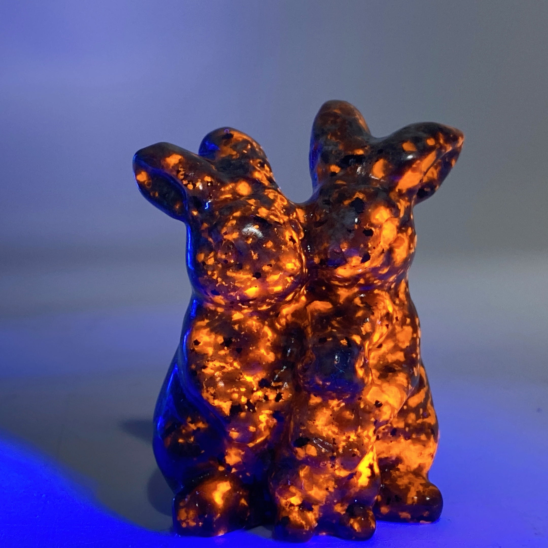 2.4" Crystal Rabbit Family Carvings for Healing & Abundance