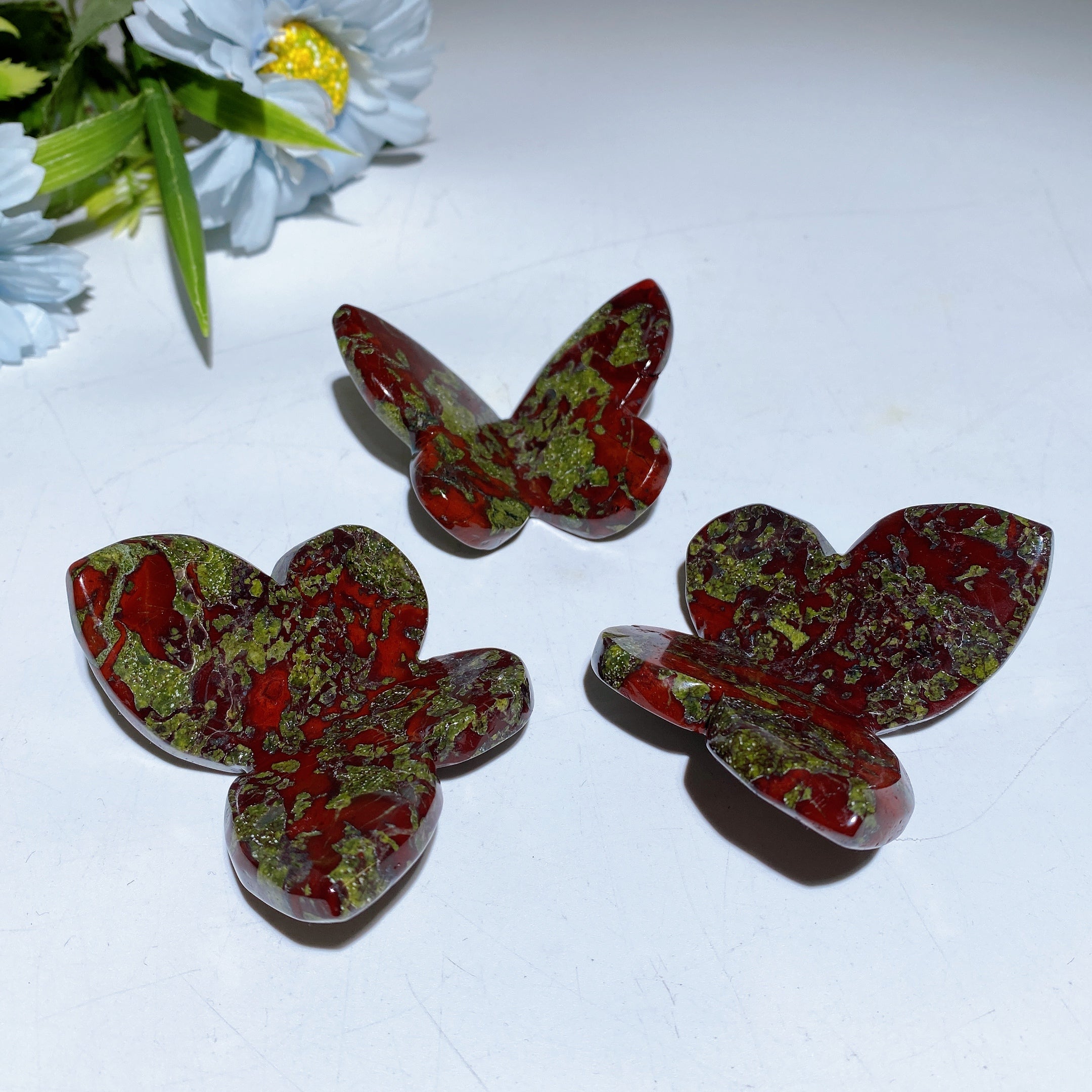 2.4 Inch Dragon Blood Butterfly Carving Crystal Figurine