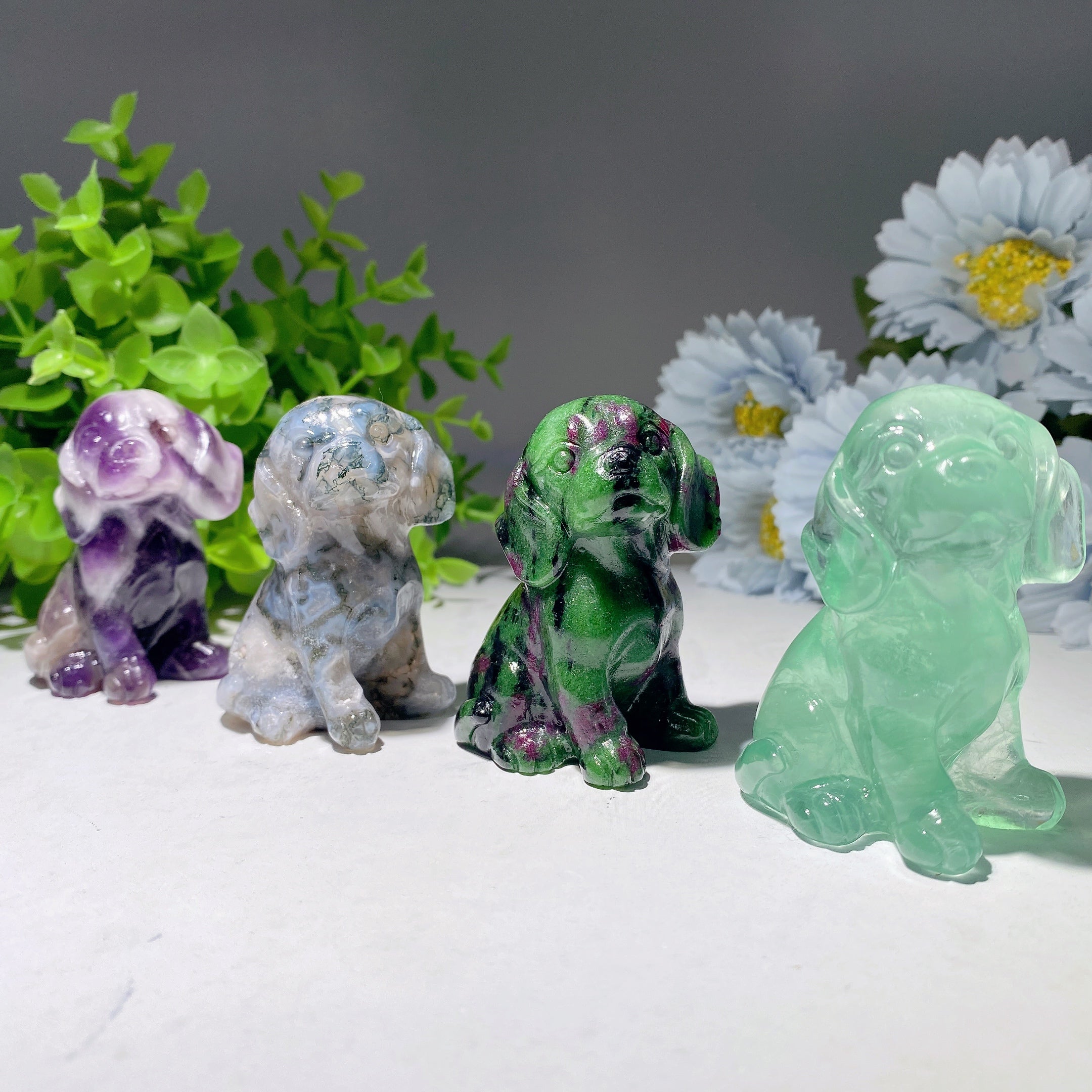 2.4 Inch Mixed Crystal Dog Healing Figurine
