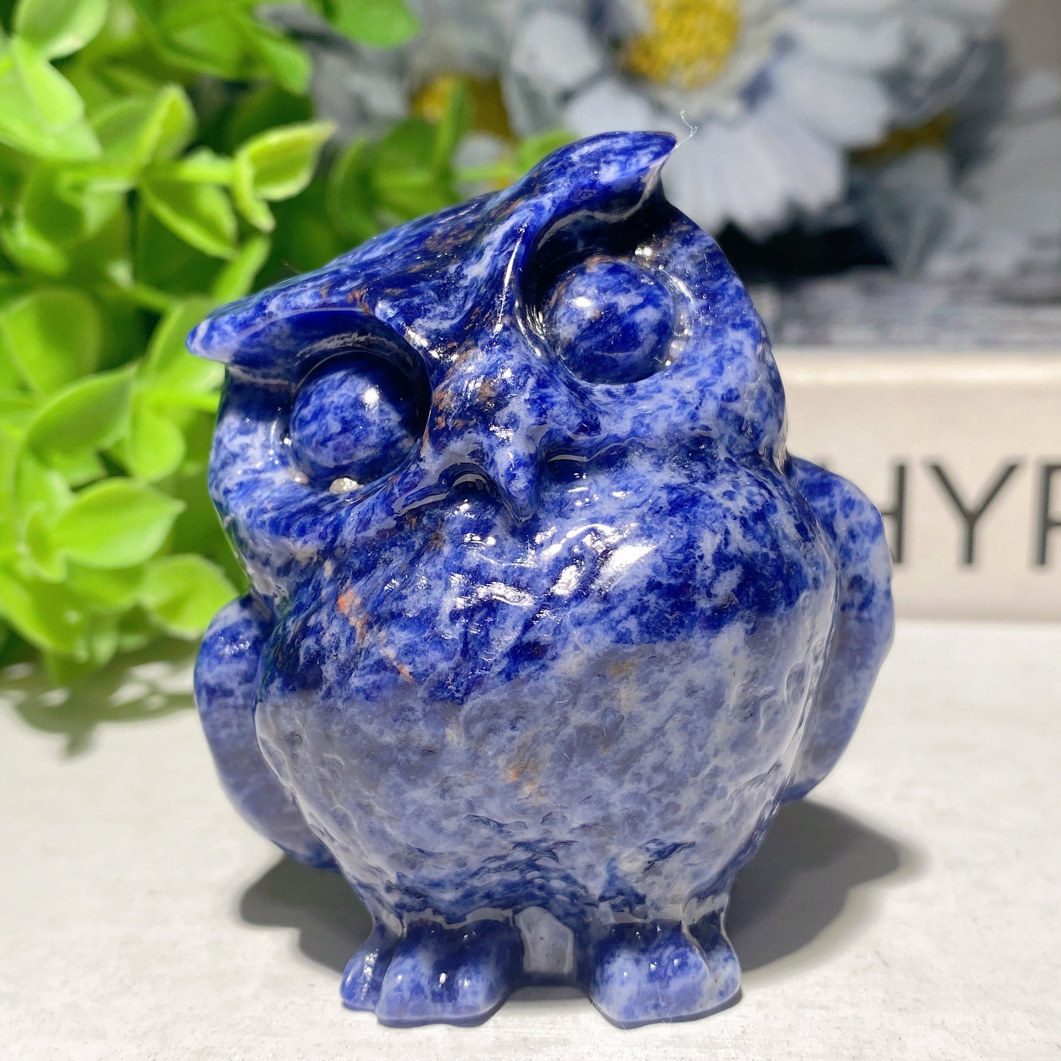 2.4 Inch Mixed Crystal Owl Carvings for Healing and Wisdom