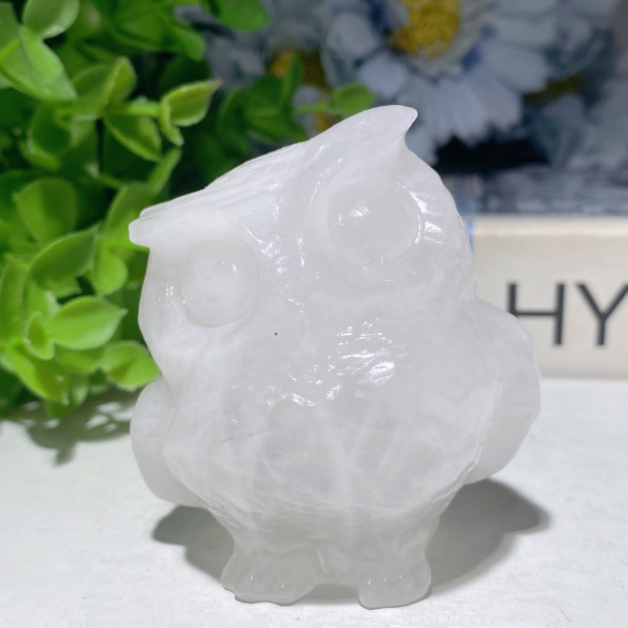 2.4 Inch Mixed Crystal Owl Carvings for Healing and Wisdom