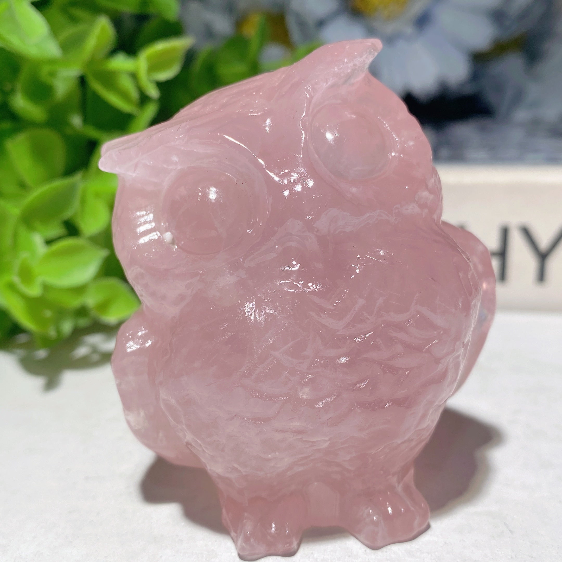 2.4 Inch Mixed Crystal Owl Carvings for Healing and Wisdom