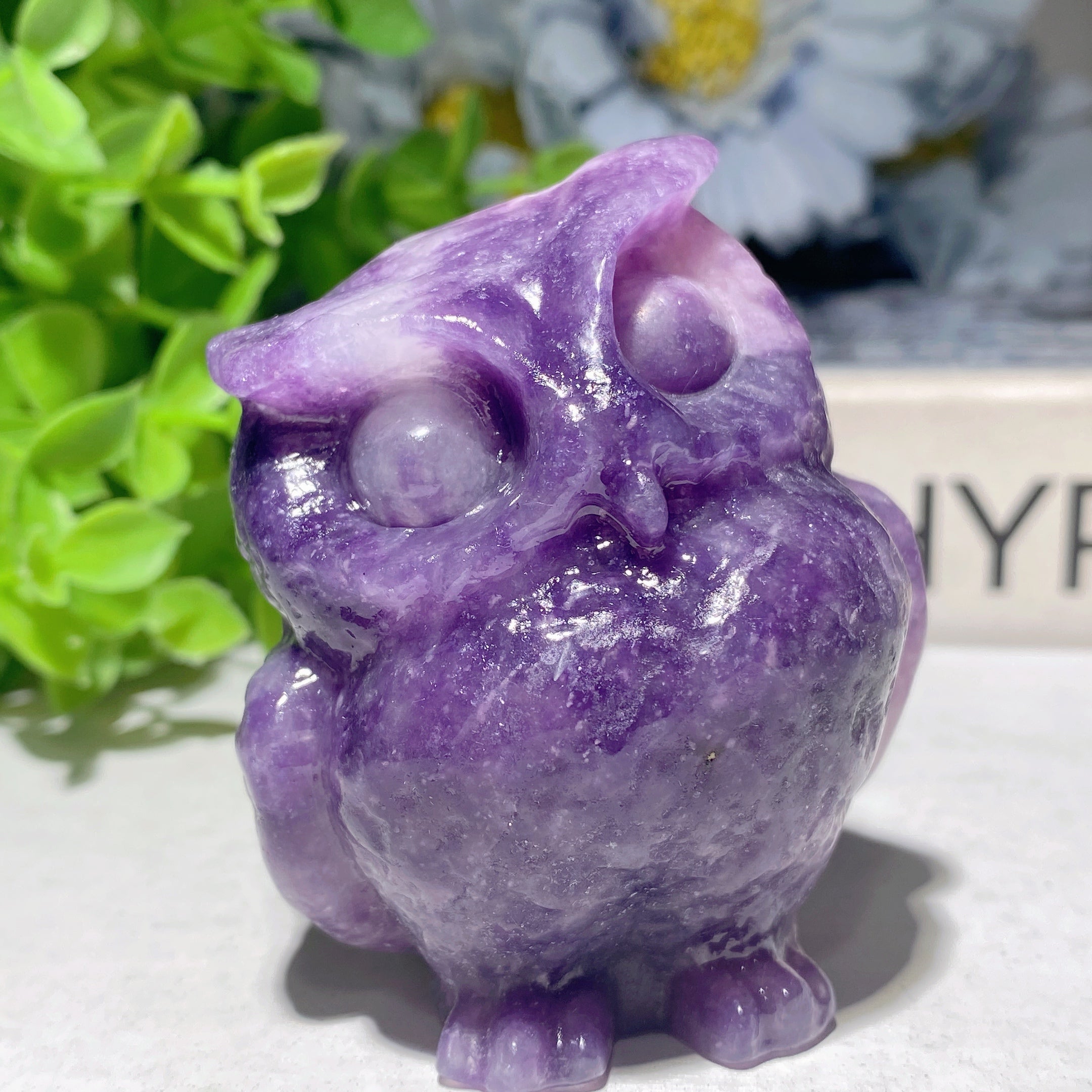 2.4 Inch Mixed Crystal Owl Carvings for Healing and Wisdom