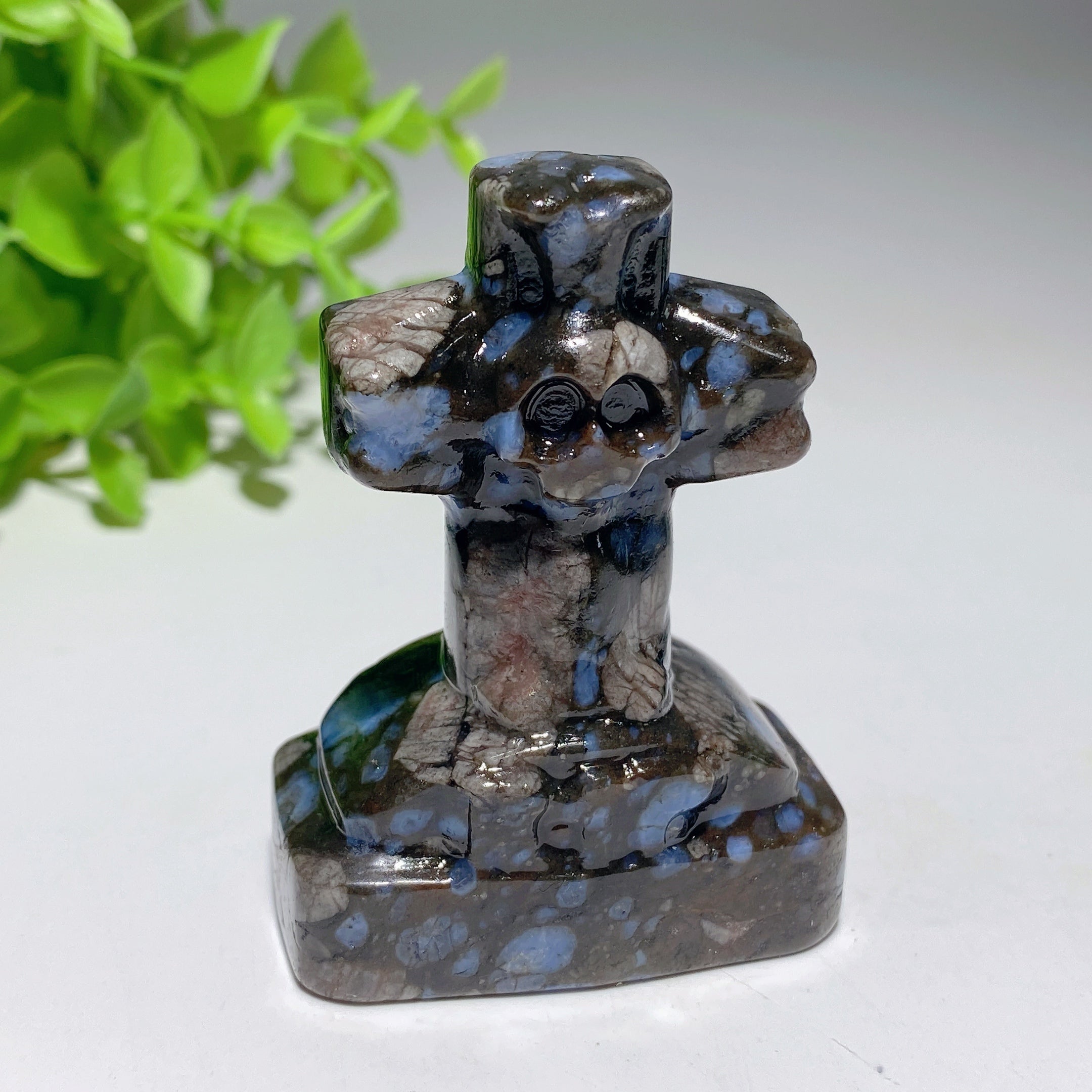 2.4-inch Mixed Crystal Tombstone Figurine for Healing Decor