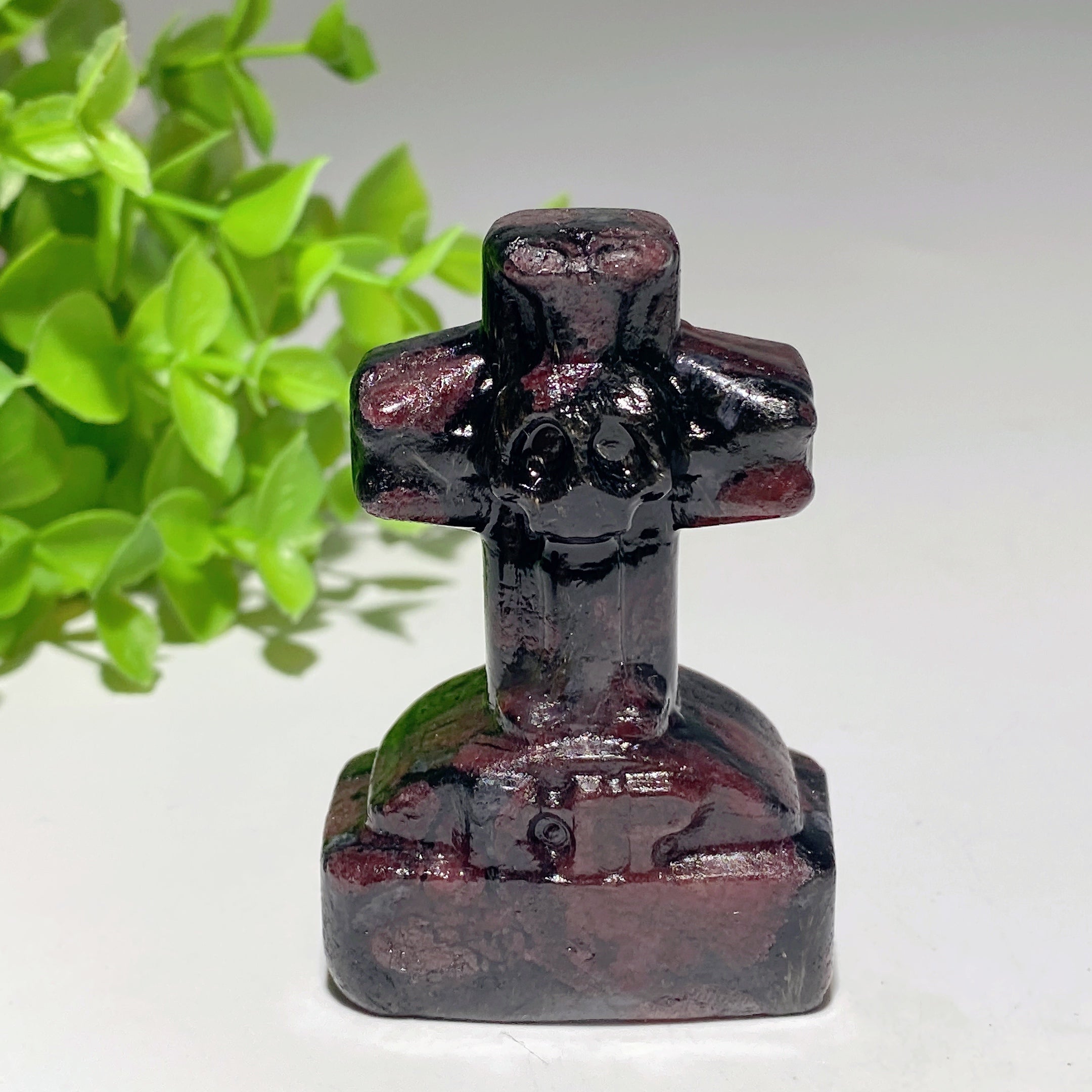 2.4-inch Mixed Crystal Tombstone Figurine for Healing Decor