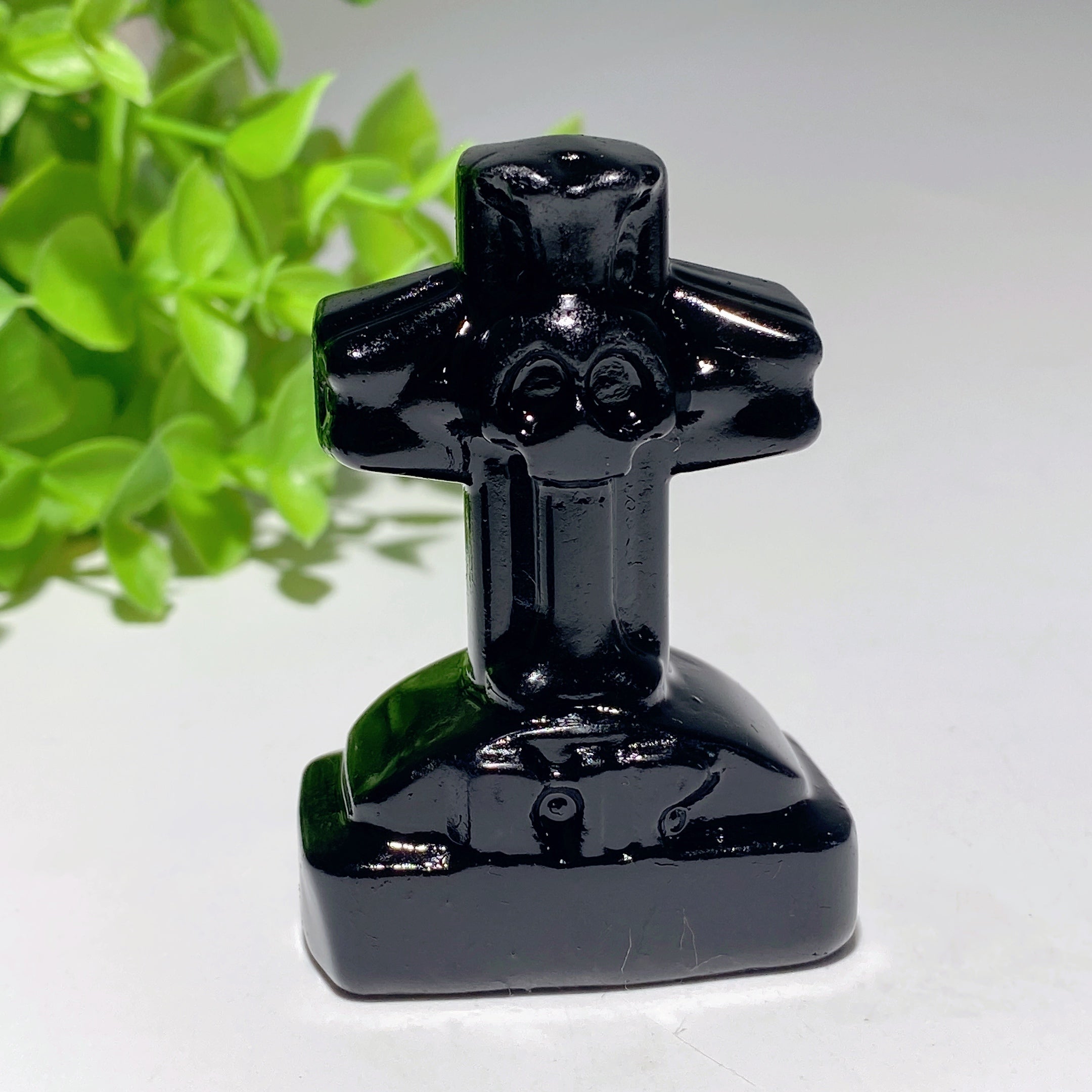 2.4-inch Mixed Crystal Tombstone Figurine for Healing Decor