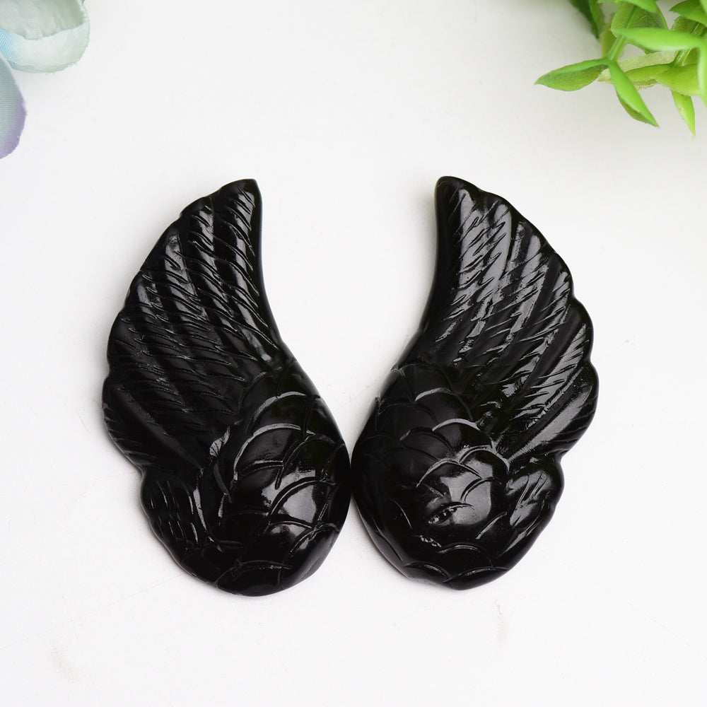 2.4 inch Mixed Crystal Wings Carving Figurines for Healing
