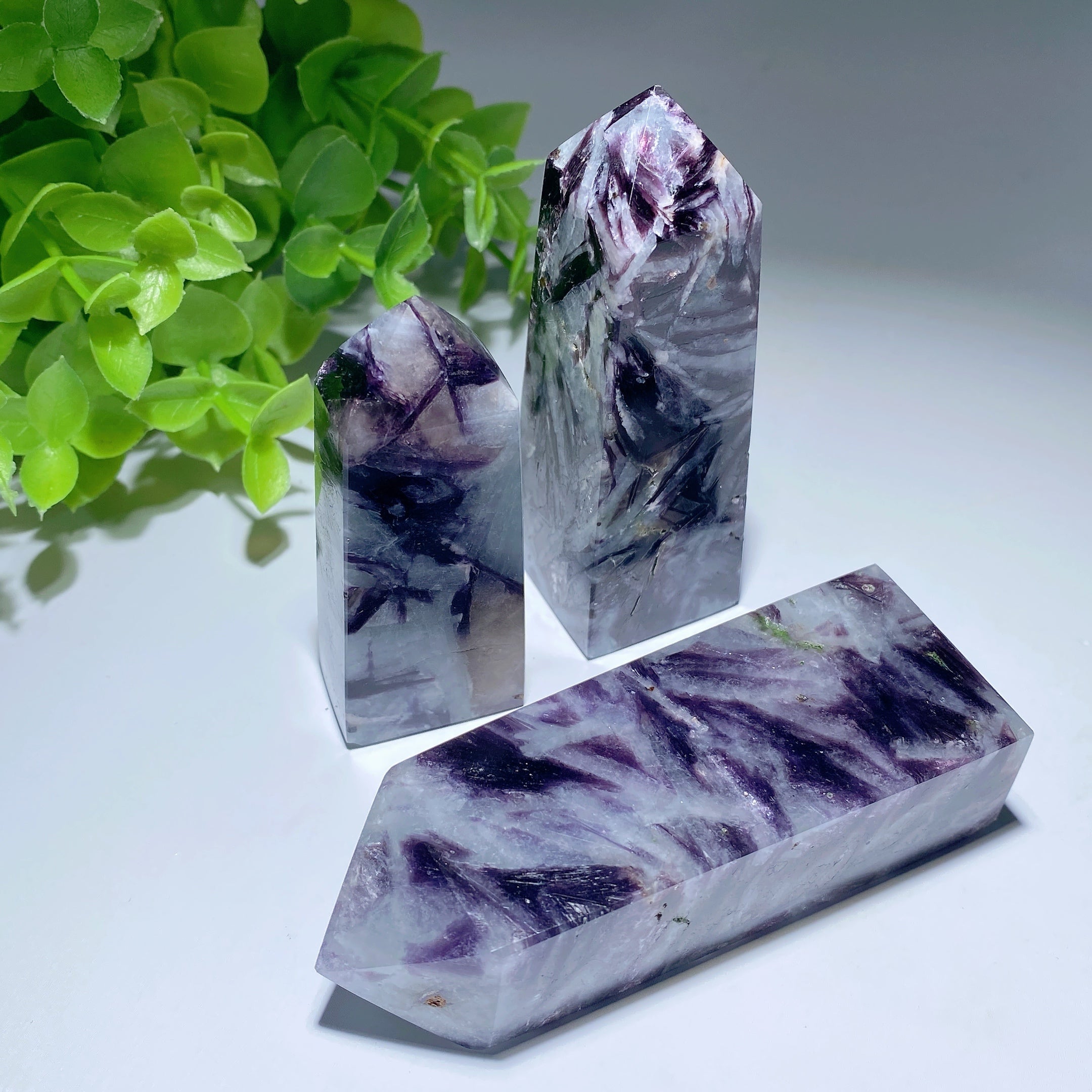 2 to 4 inch Purple Mica Aquamarine Crystal Points