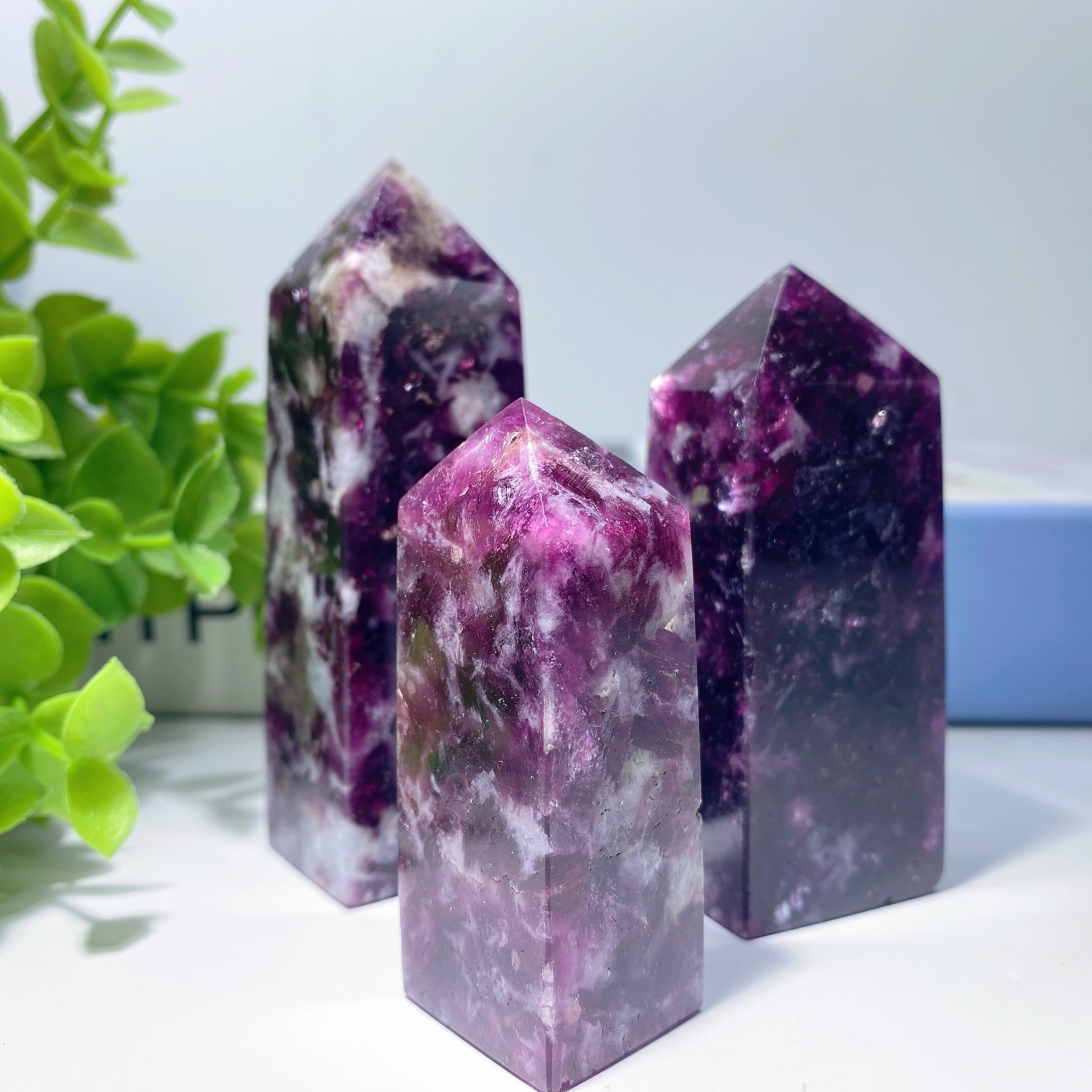 2 to 4 Inch Purple Mica Crystal Points for Healing Energy