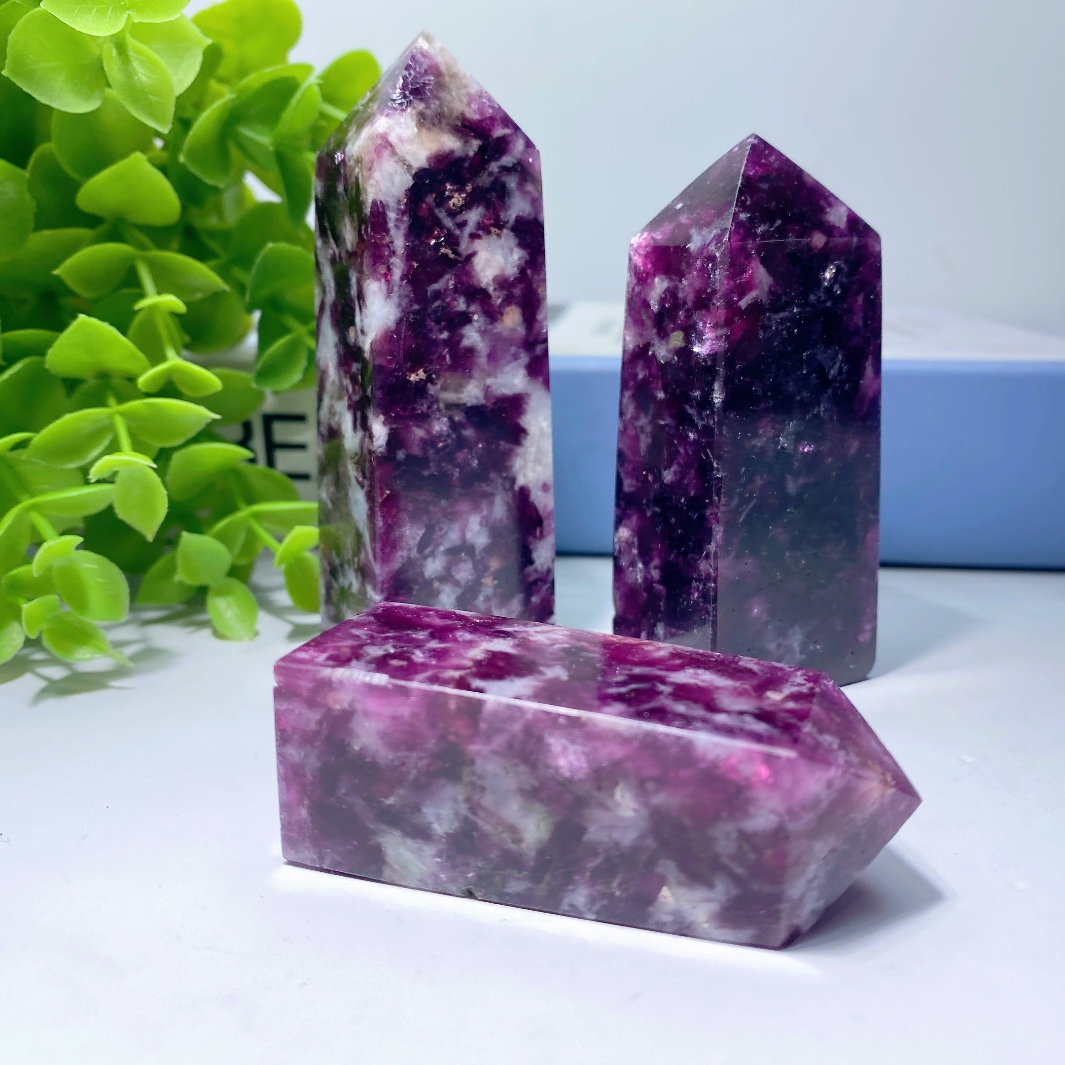 2 to 4 Inch Purple Mica Crystal Points for Healing Energy