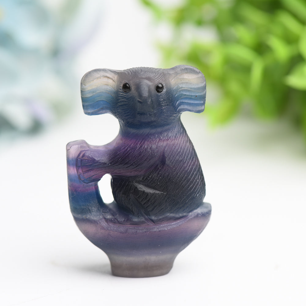 2.4-inch Rainbow Fluorite Crystal Koala Figurine
