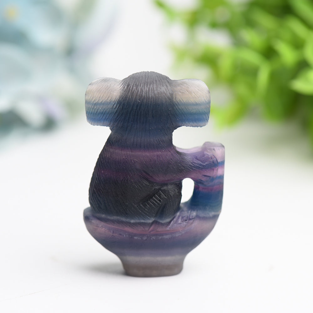 2.4-inch Rainbow Fluorite Crystal Koala Figurine