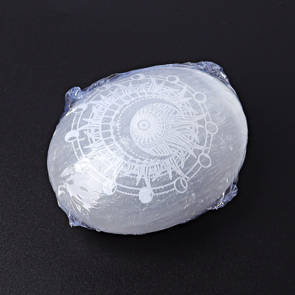 2.4-Inch Selenite Palm Stone for Healing & Meditation