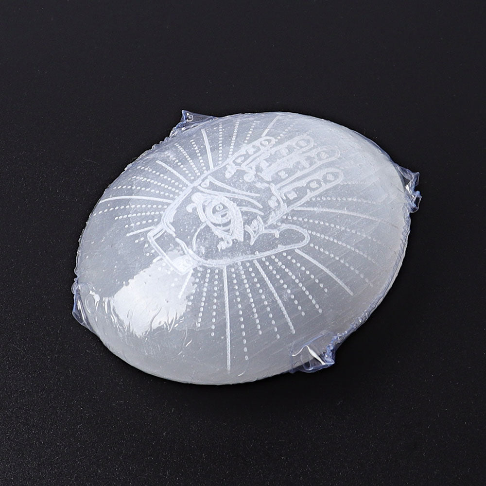 2.4-Inch Selenite Palm Stone for Healing & Meditation