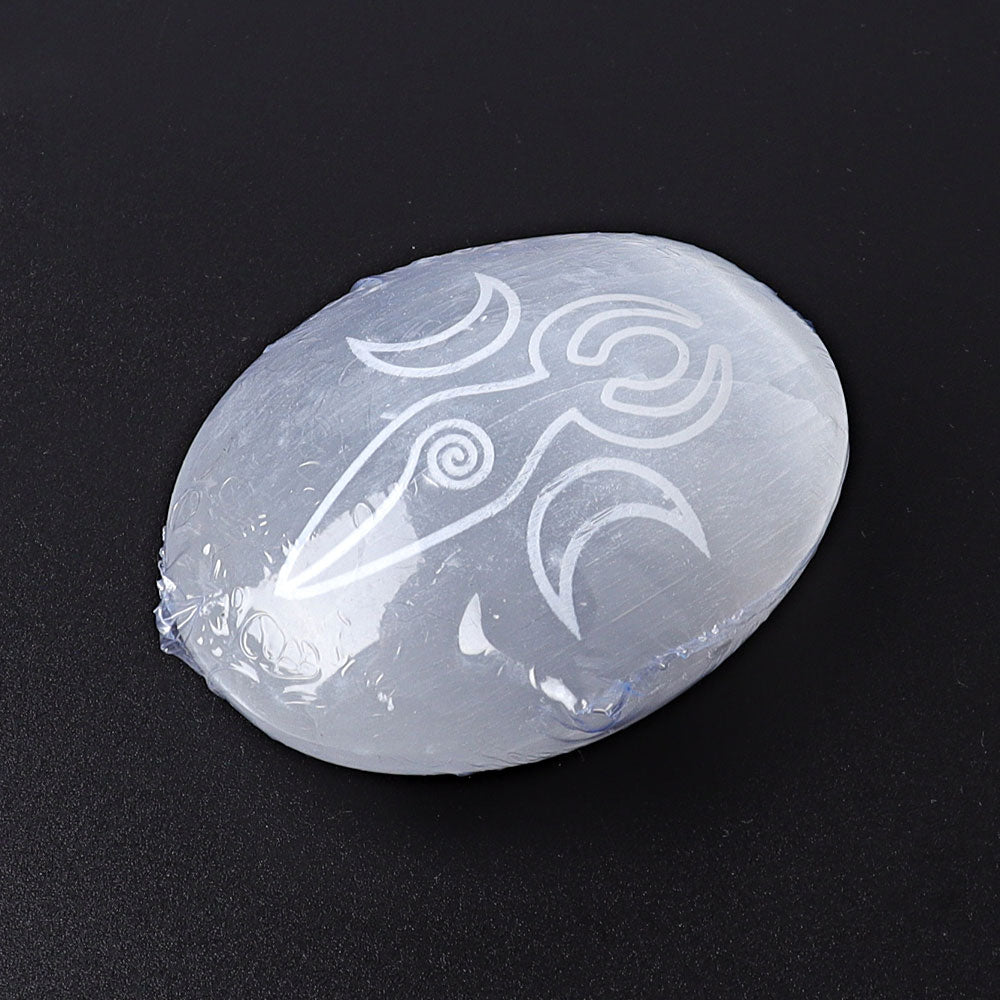 2.4-Inch Selenite Palm Stone for Healing & Meditation