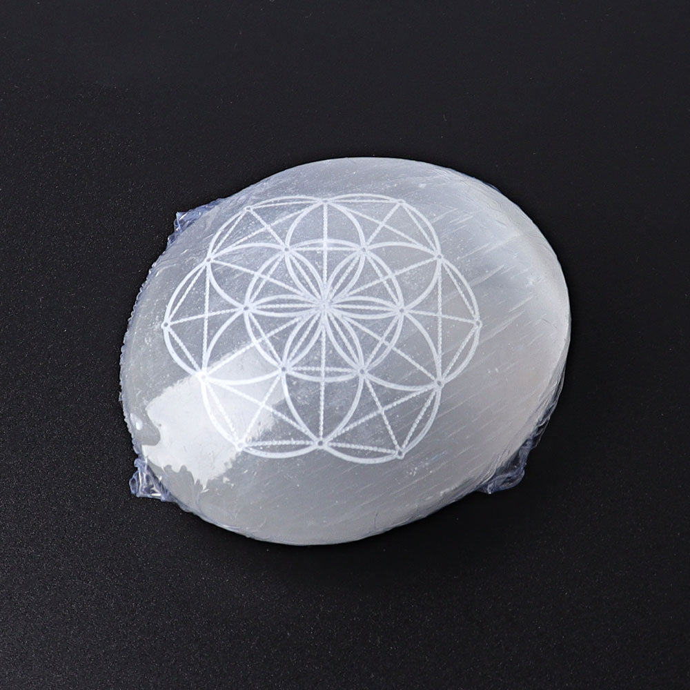 2.4-Inch Selenite Palm Stone for Healing & Meditation