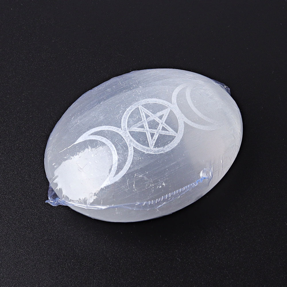 2.4-Inch Selenite Palm Stone for Healing & Meditation