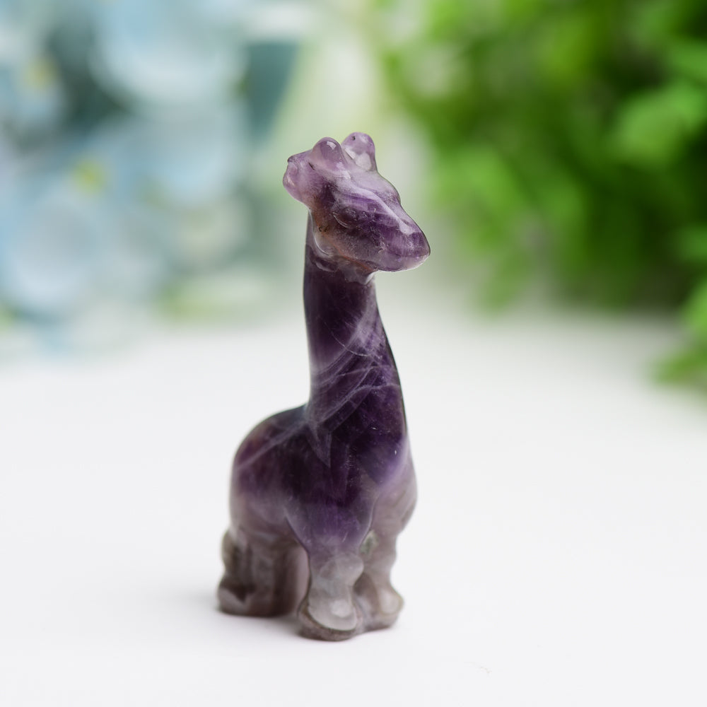 2.4" Mixed Crystal Giraffe Animal Figurine - Healing Energy