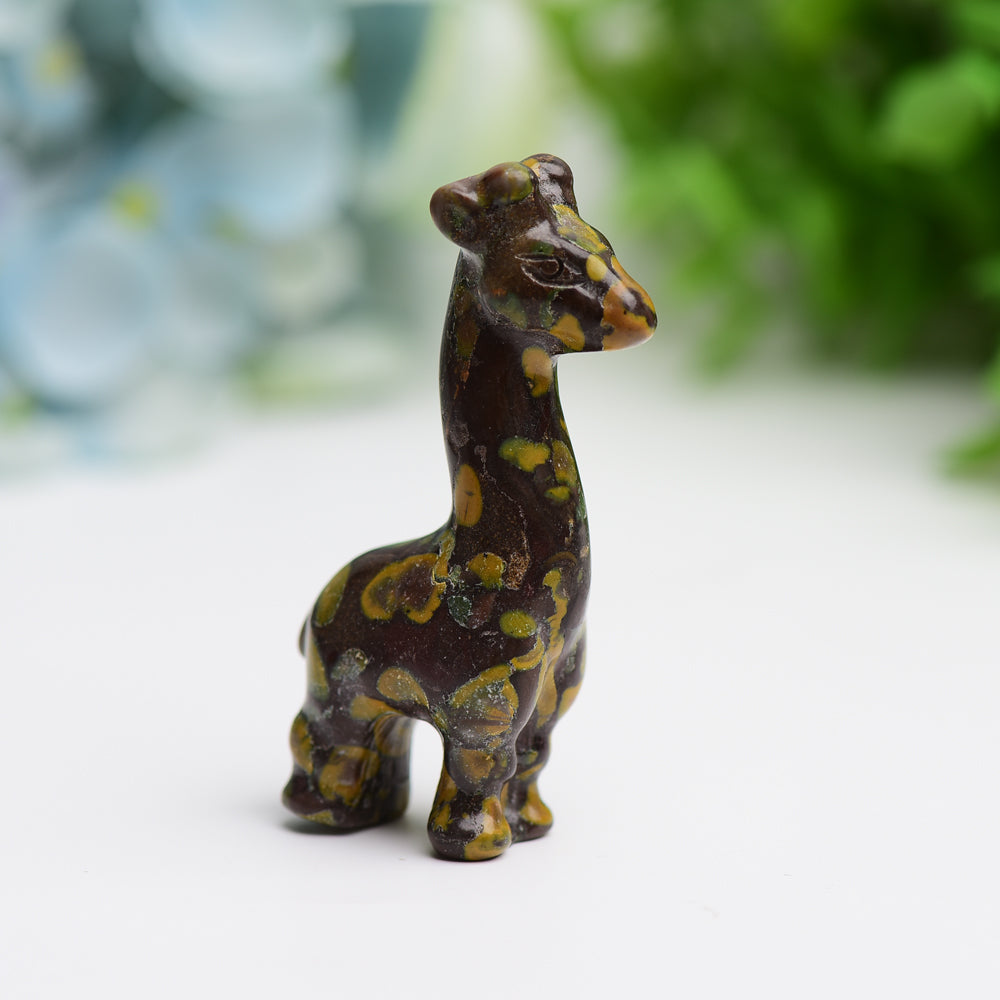 2.4" Mixed Crystal Giraffe Animal Figurine - Healing Energy