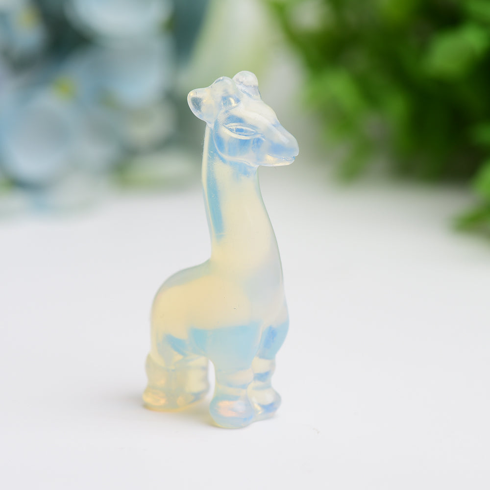 2.4" Mixed Crystal Giraffe Animal Figurine - Healing Energy