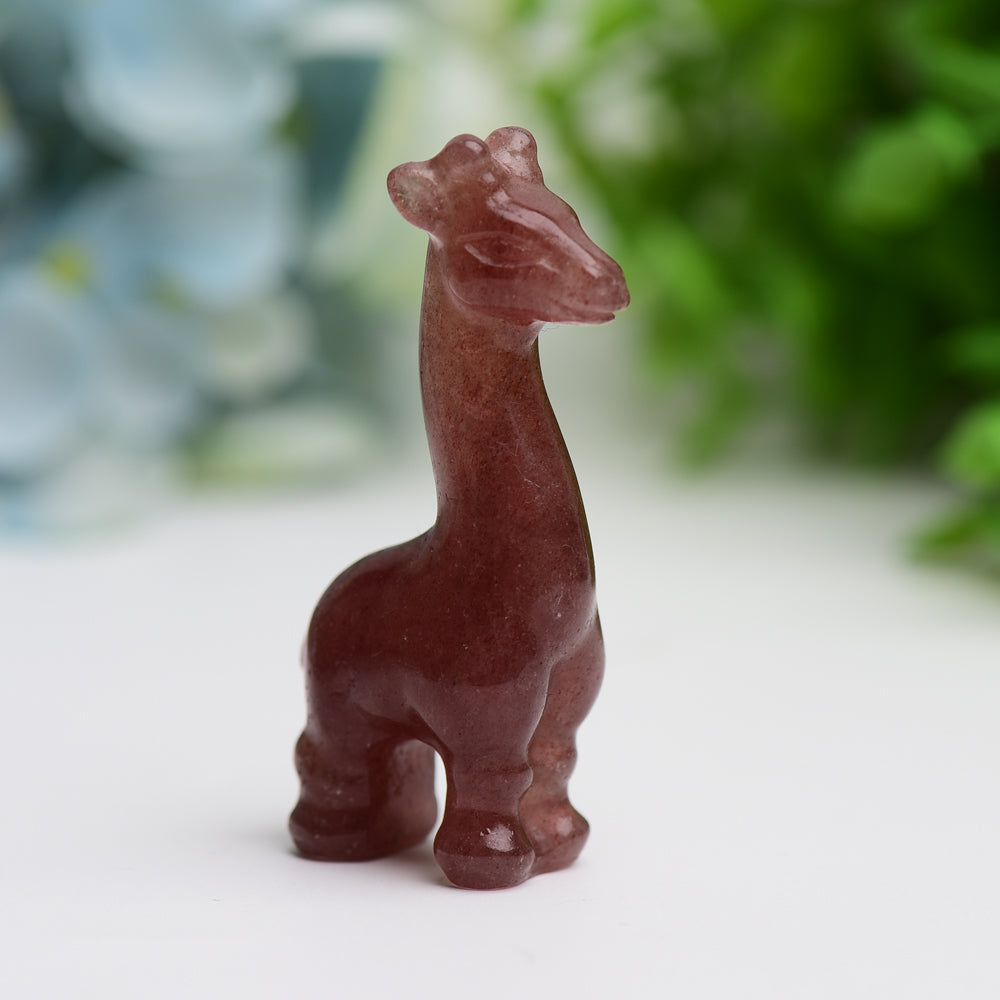 2.4" Mixed Crystal Giraffe Animal Figurine - Healing Energy