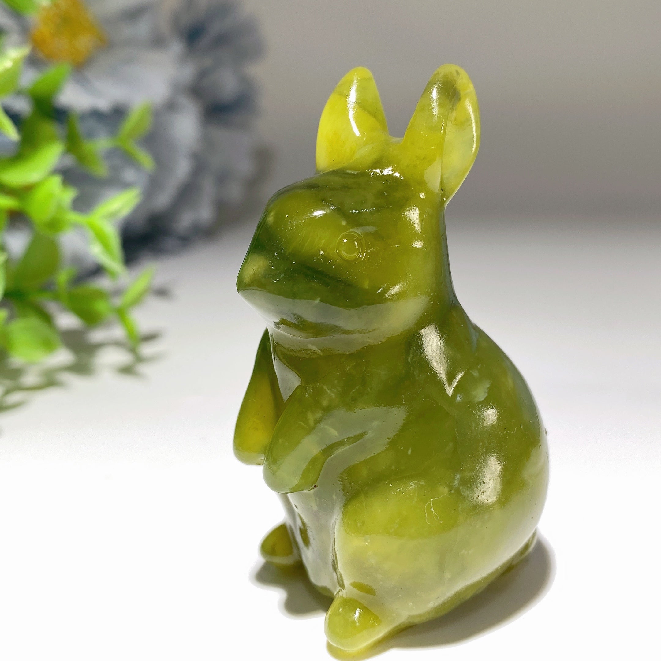 2.4" Mixed Crystal Rabbit Carving for Healing & Luck