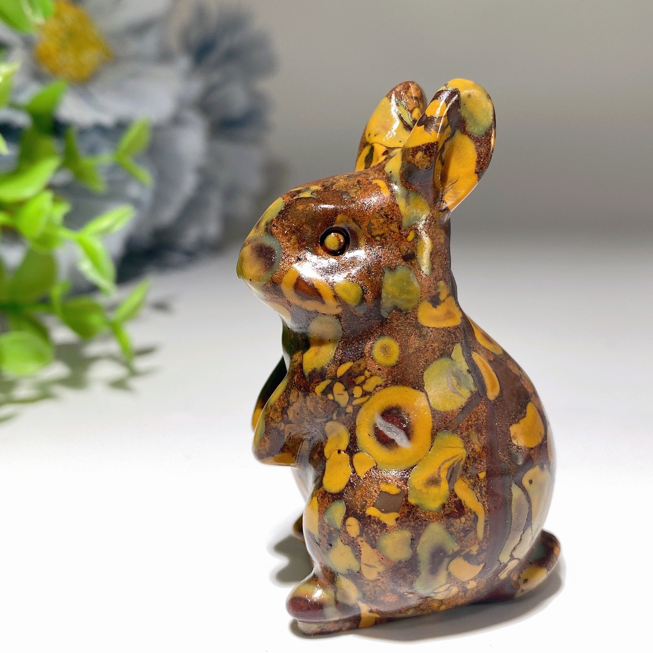 2.4" Mixed Crystal Rabbit Carving for Healing & Luck