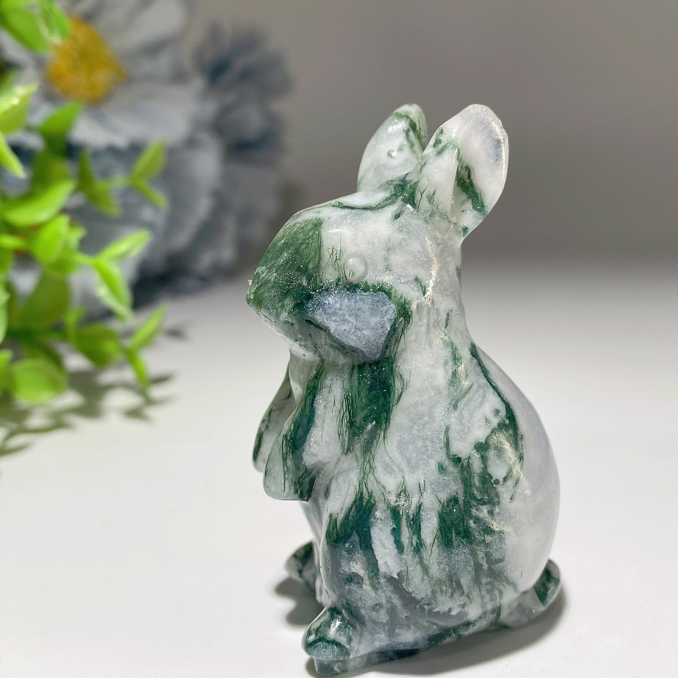 2.4" Mixed Crystal Rabbit Carving for Healing & Luck