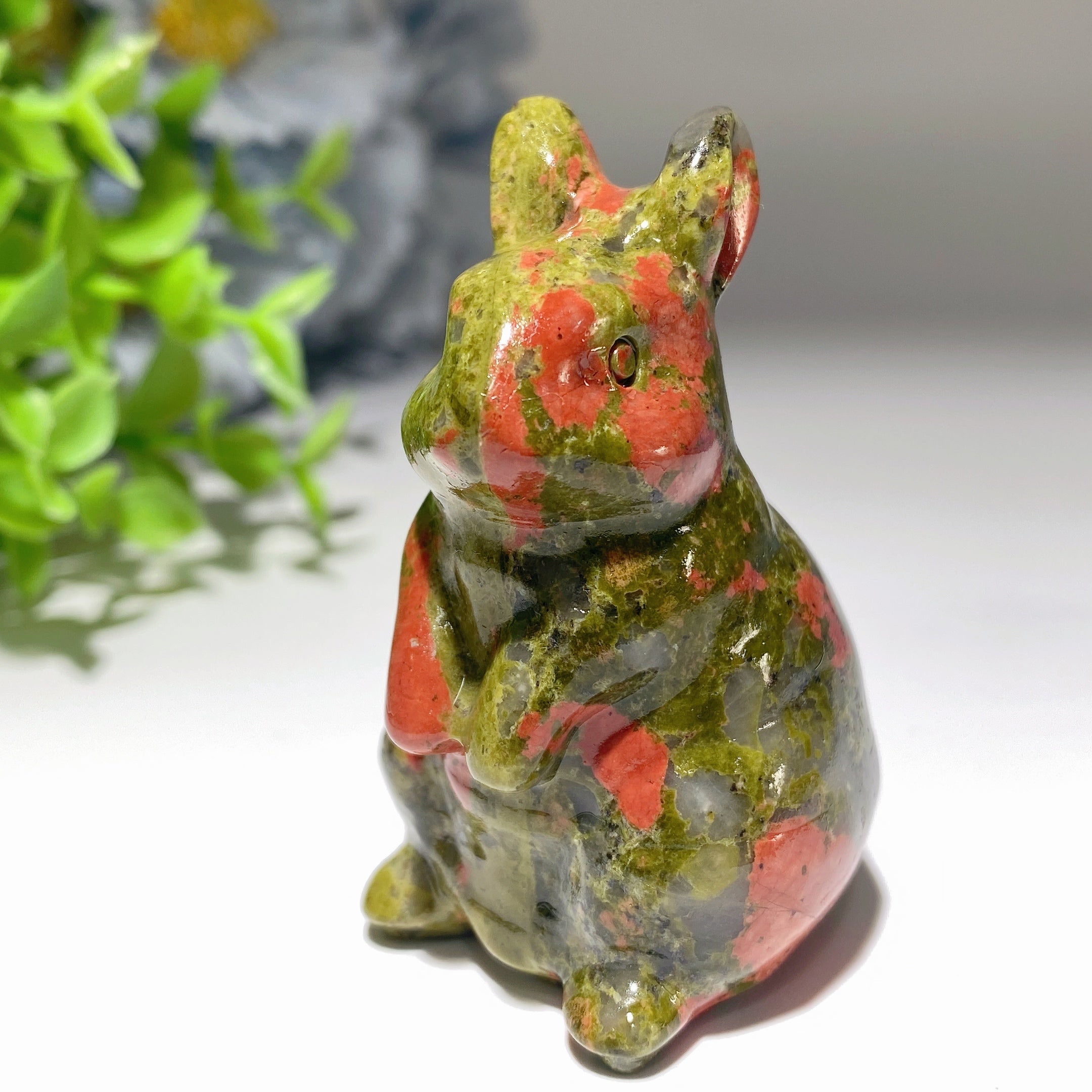 2.4" Mixed Crystal Rabbit Carving for Healing & Luck