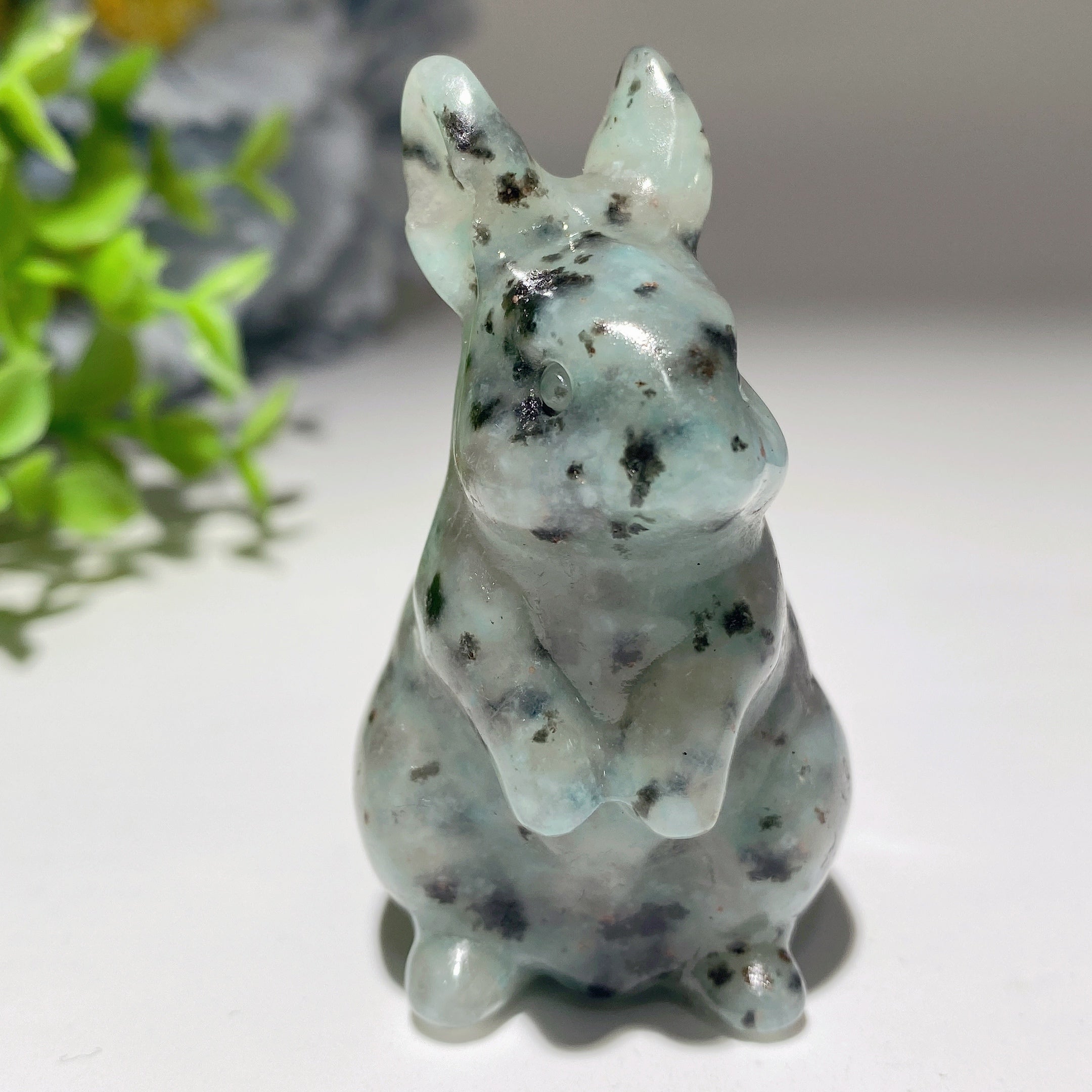 2.4" Mixed Crystal Rabbit Carving for Healing & Luck