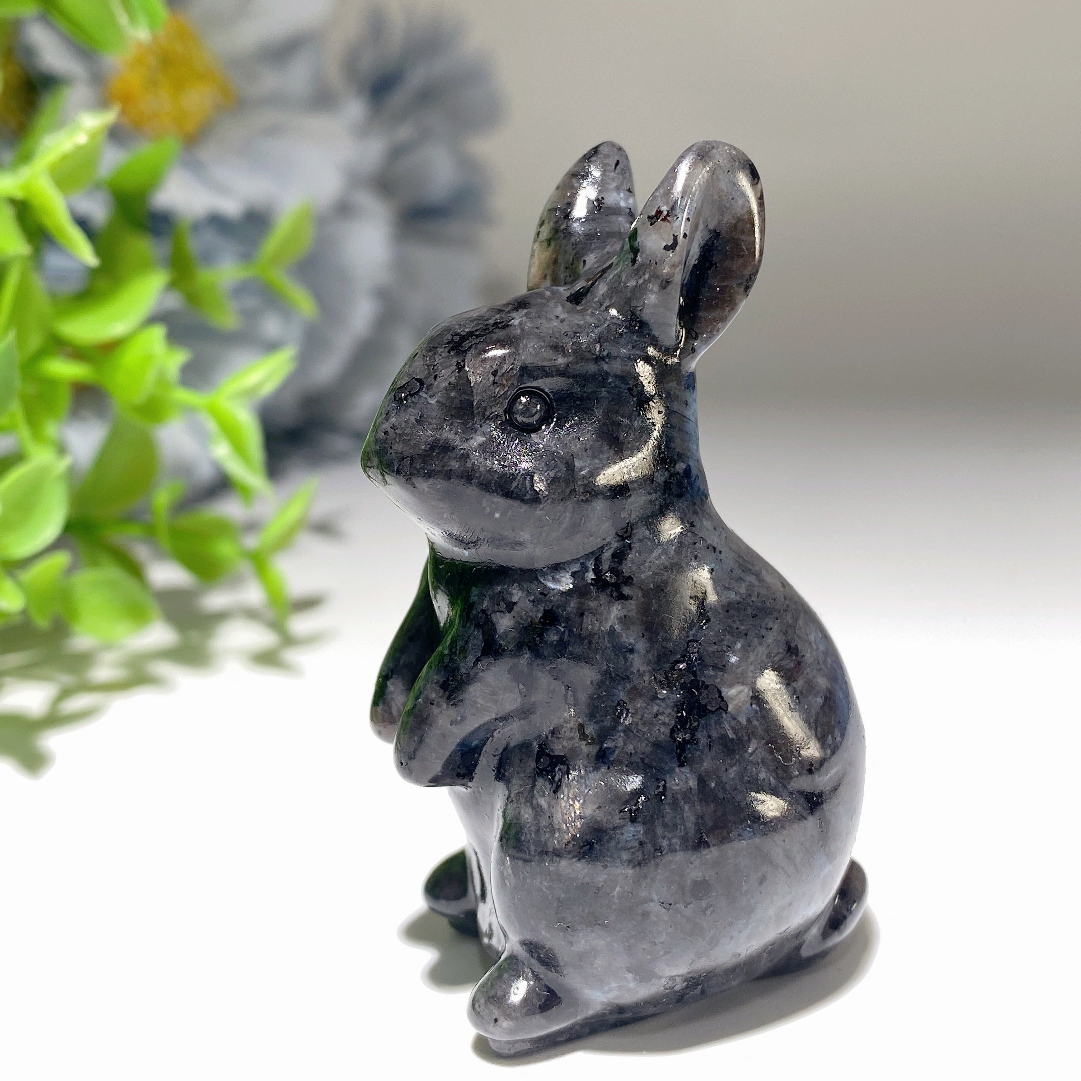 2.4" Mixed Crystal Rabbit Carving for Healing & Luck