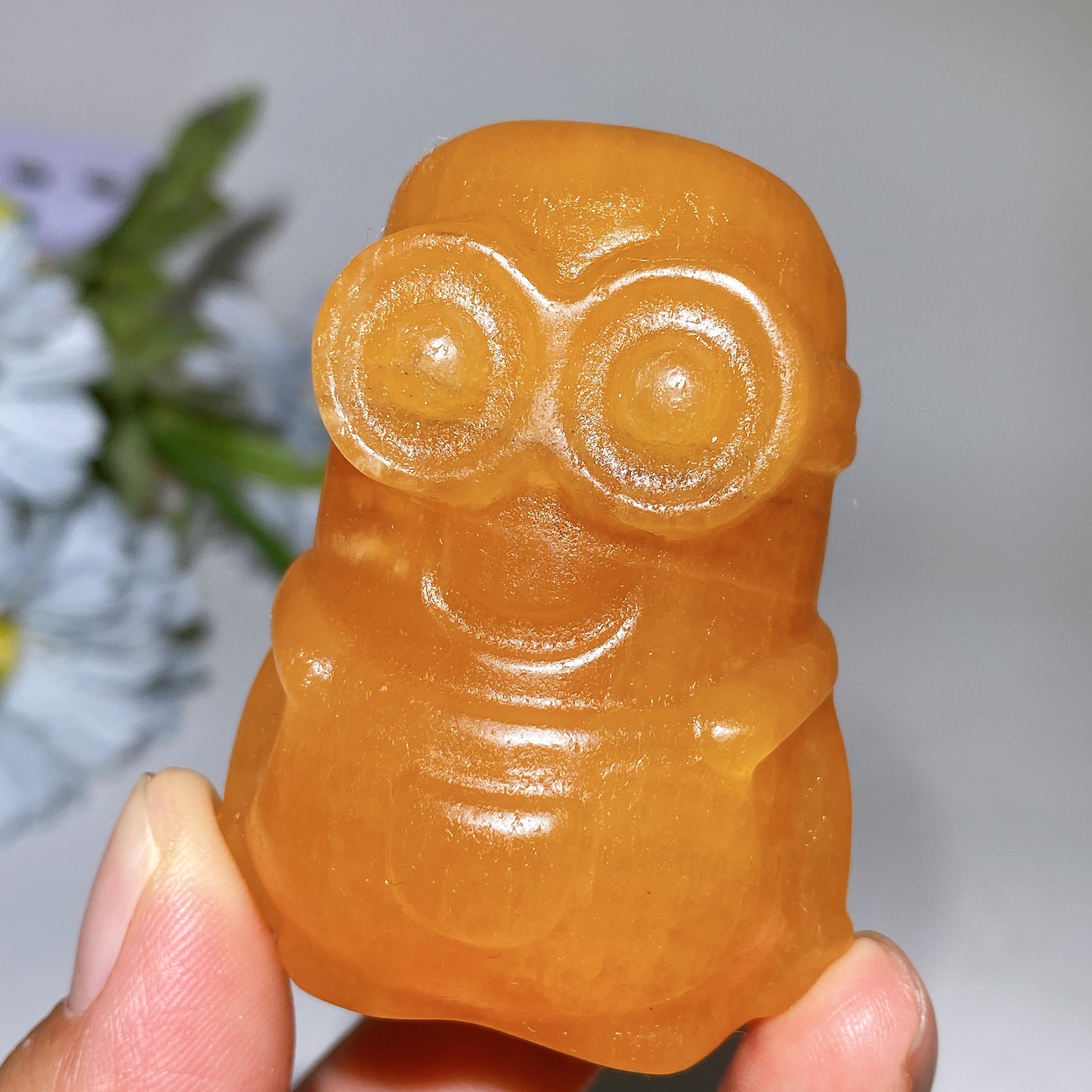 2.4" Orange Calcite Crystal Figurine for Spiritual Healing