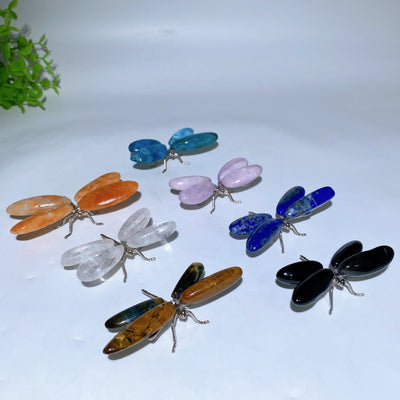 2.5-3.2 inch Crystal Dragonfly Figurine Healing Carving