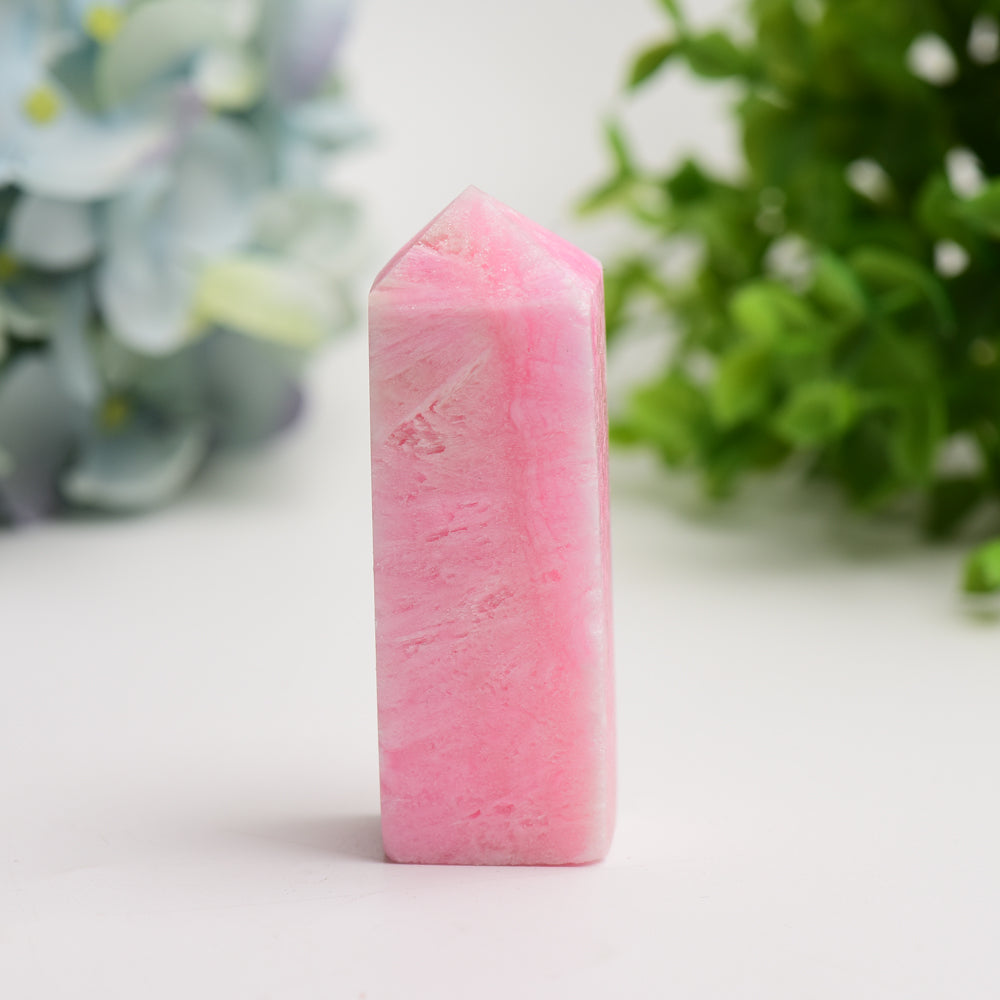 2.5-3.5 inch Pink Aragonite Healing Crystal Tower