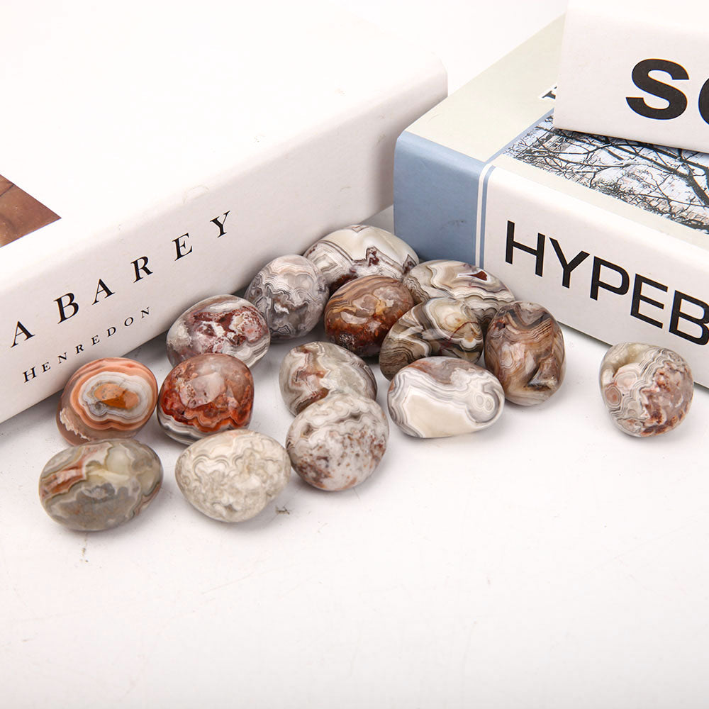 2.5-3.5cm Polished Agate Tumbled Stones for Healing & Energy