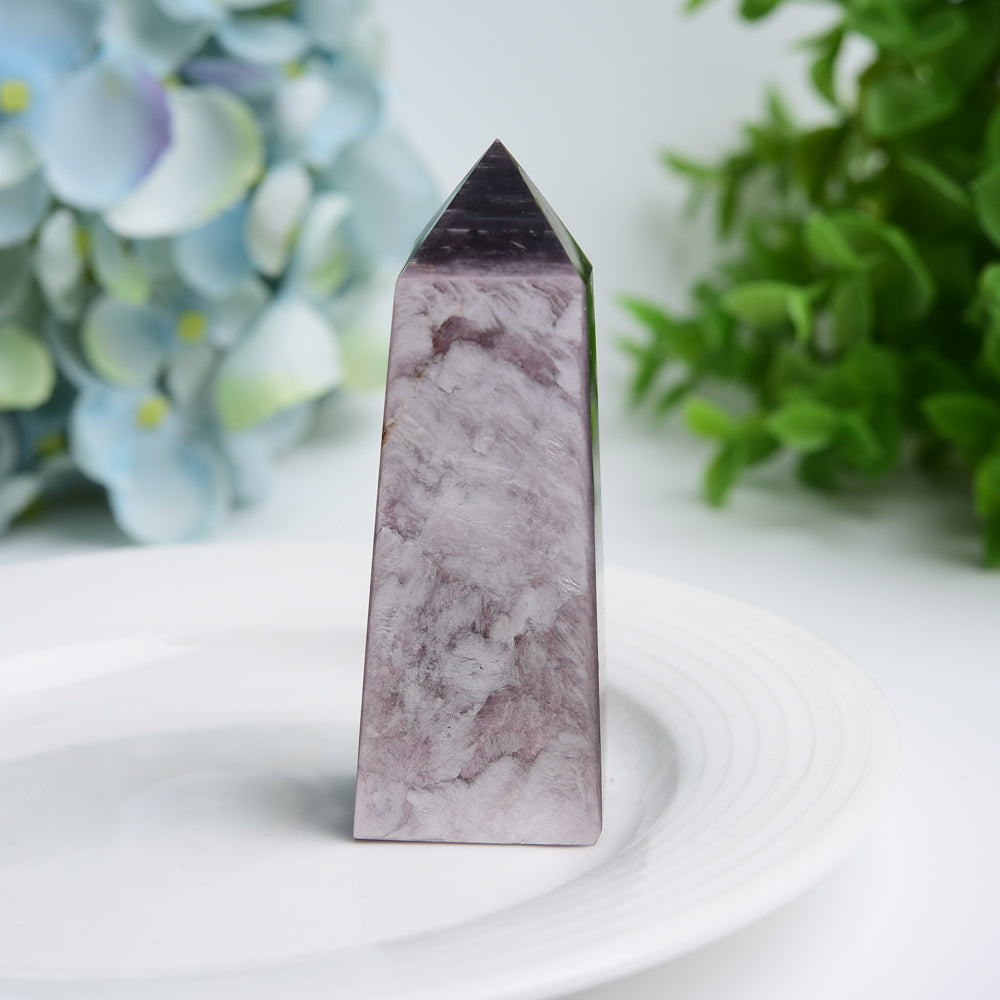 2.5"-4.0" Purple Lepidolite Crystal Tower for Healing Energy