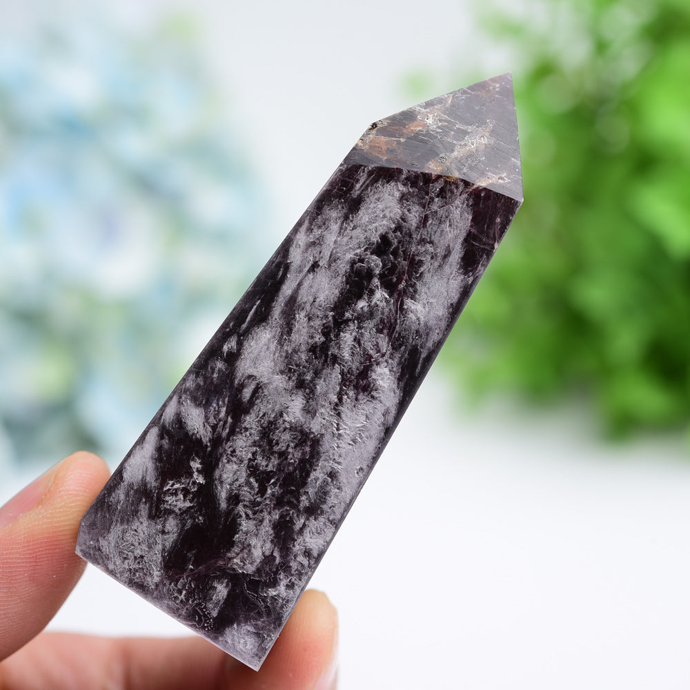 2.5"-4.0" Purple Lepidolite Crystal Tower for Healing Energy