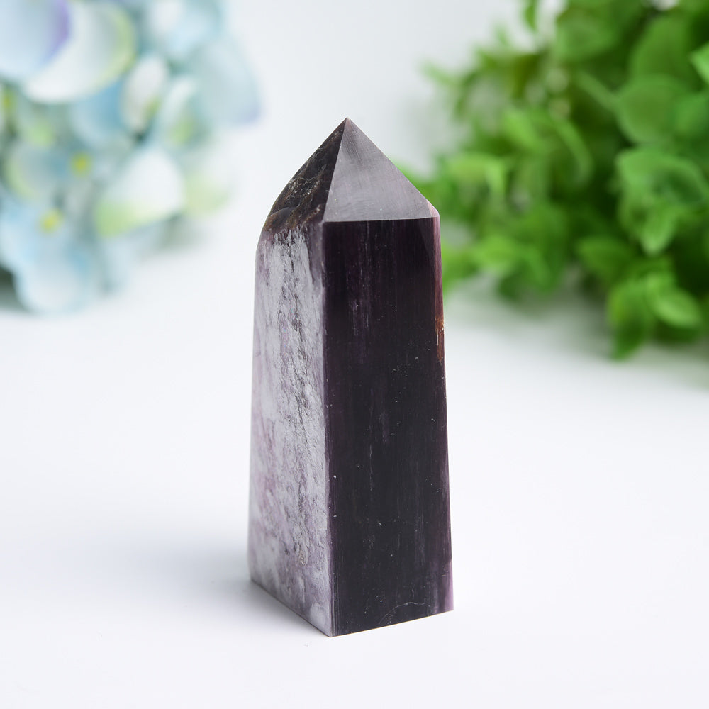 2.5"-4.0" Purple Lepidolite Crystal Tower for Healing Energy