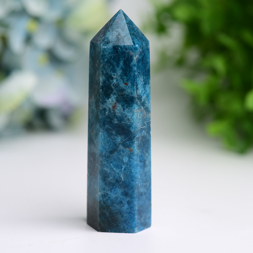 2.5-4 Inch Blue Apatite Crystal Point for Healing