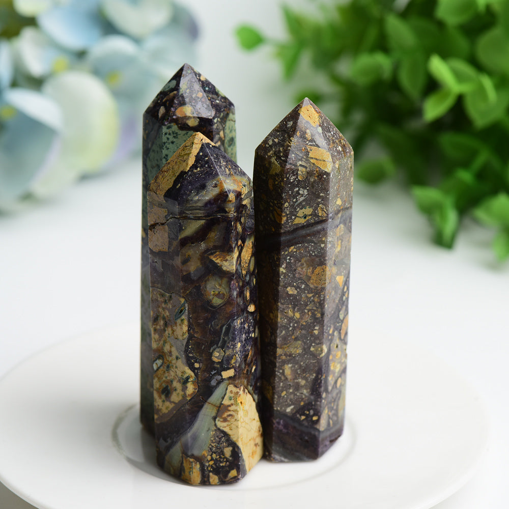 2.5-4 Inch Purple Fluorite Root Crystal Point Healing