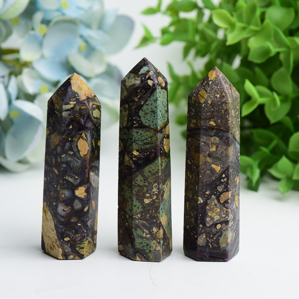 2.5-4 Inch Purple Fluorite Root Crystal Point Healing